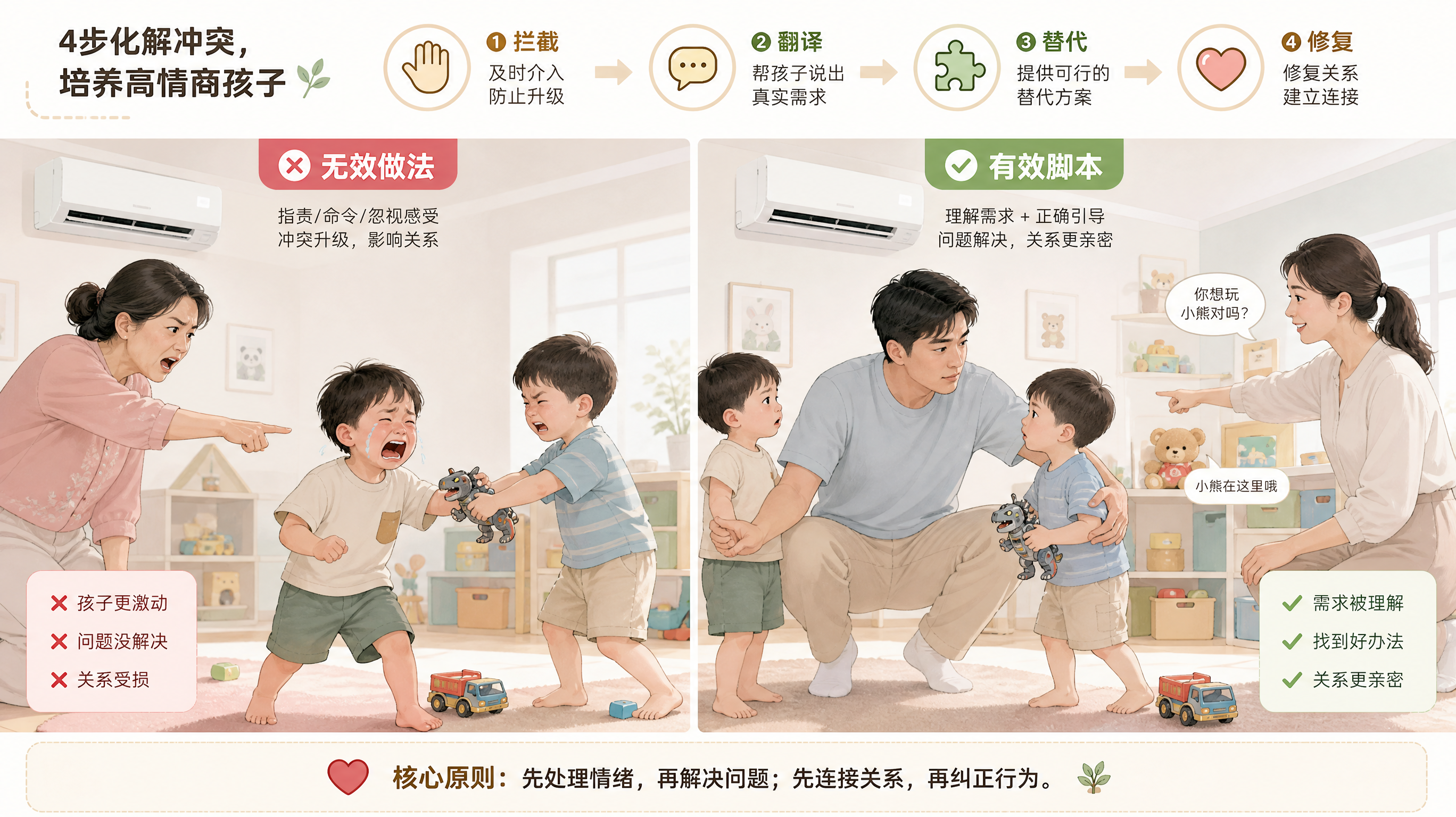 孩子突然打人别逼道歉：四句现场脚本就够