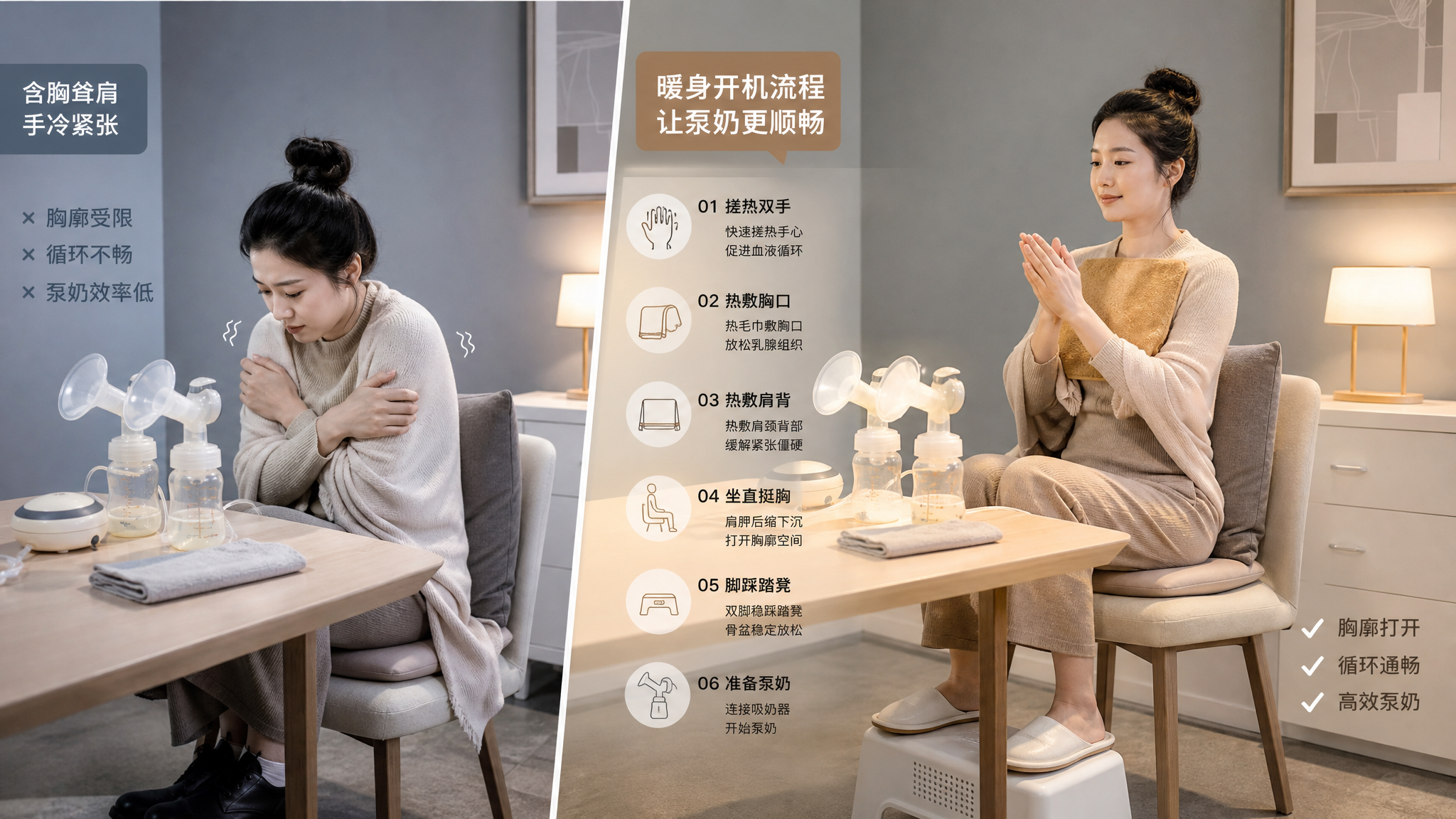空调房泵奶吸不出？先别调大吸力，5分钟暖身更关键