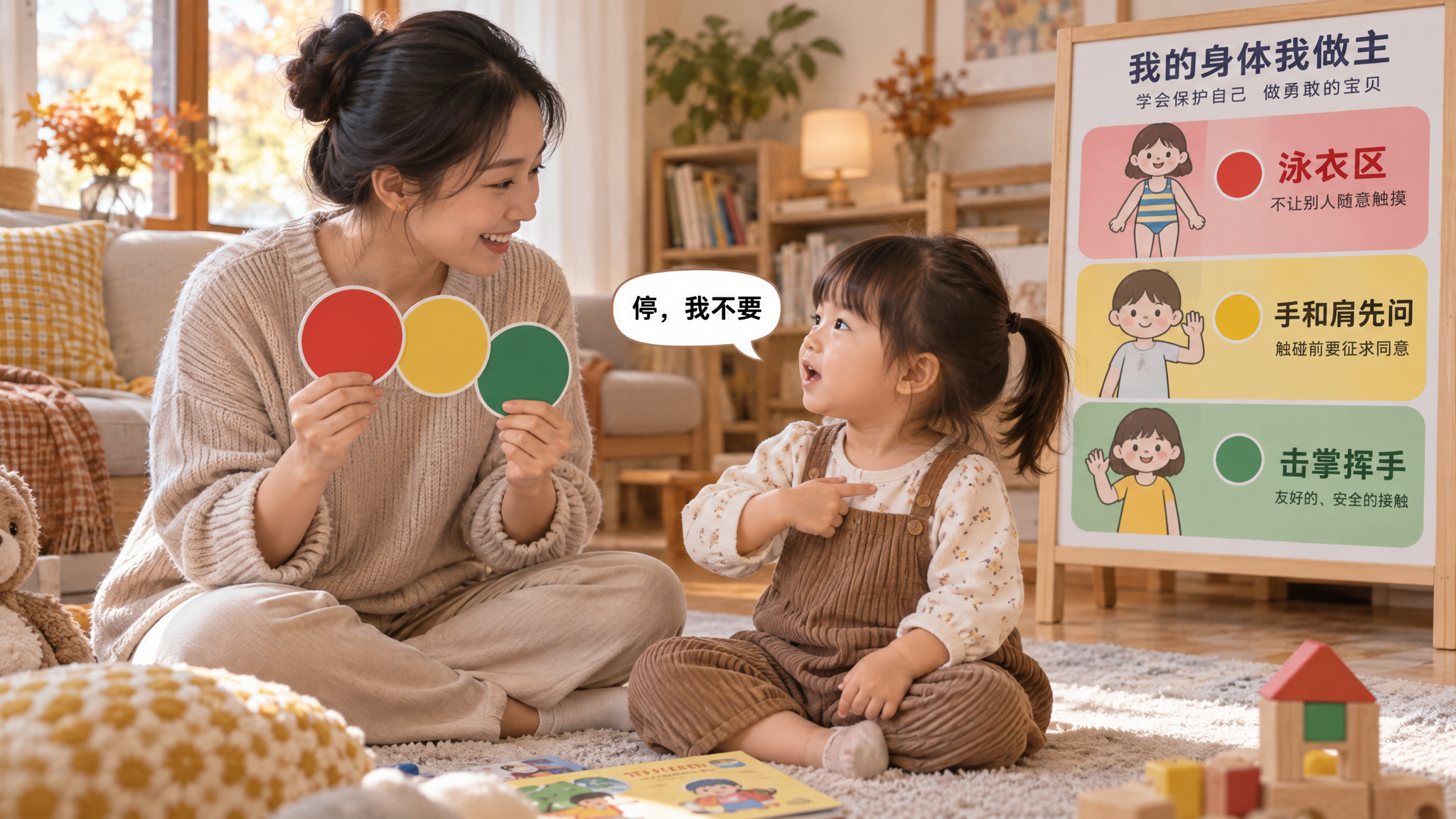 孩子在园被抱到哭？先教会这句“停，我不要”