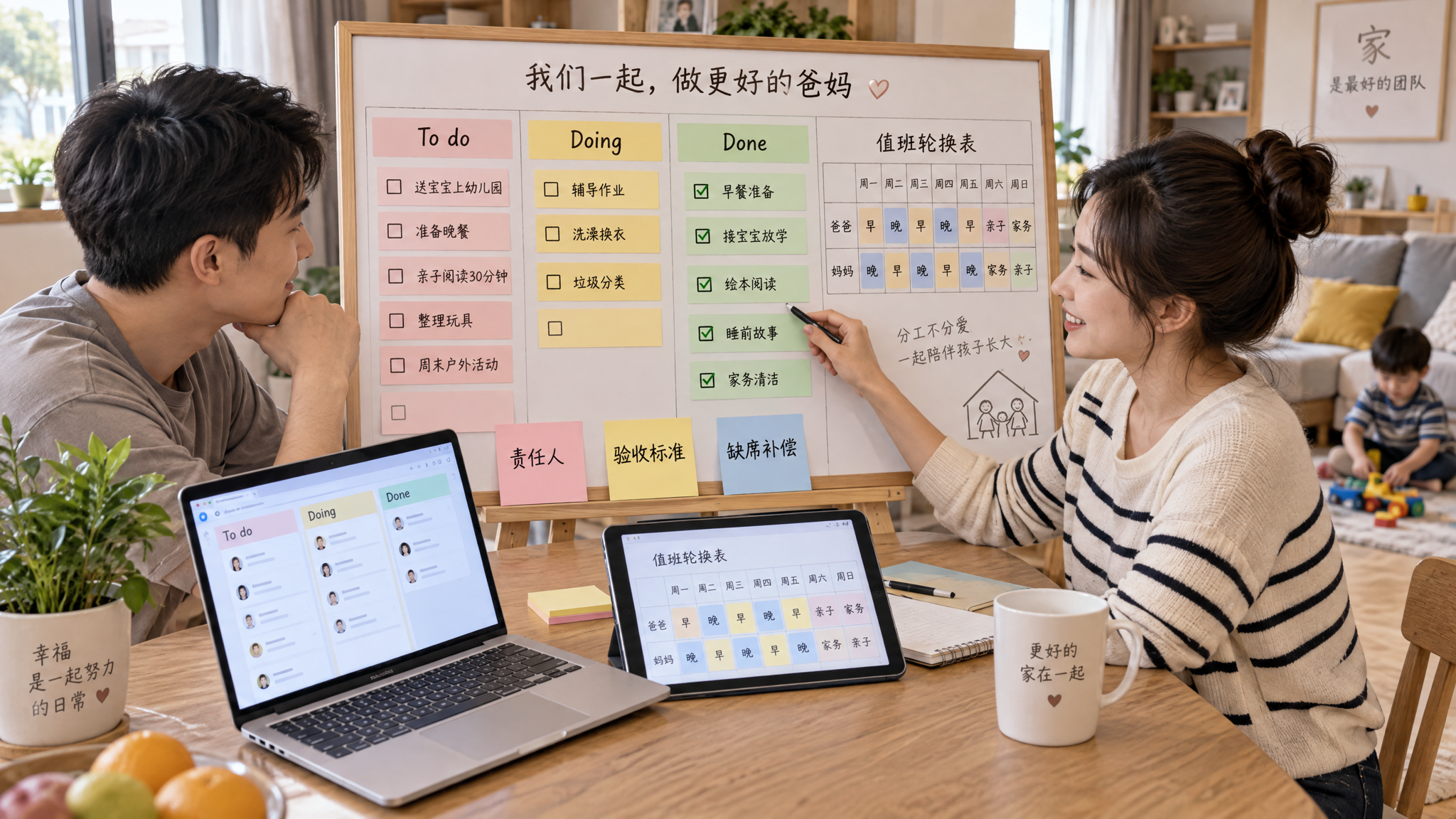 爸爸不参与不是忙，是家里没制度