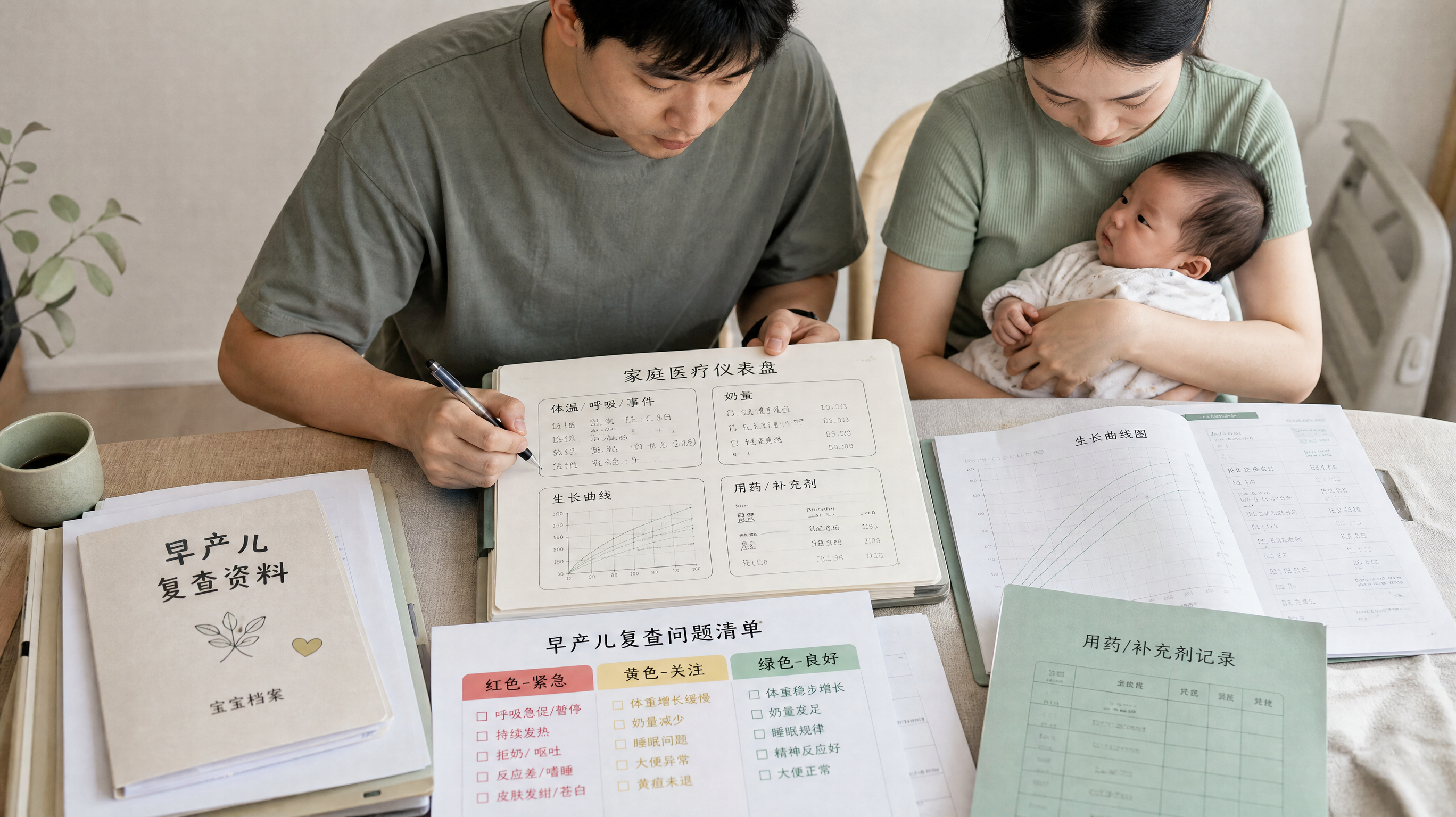 早产儿复查不慌：四张表做家庭医疗仪表盘