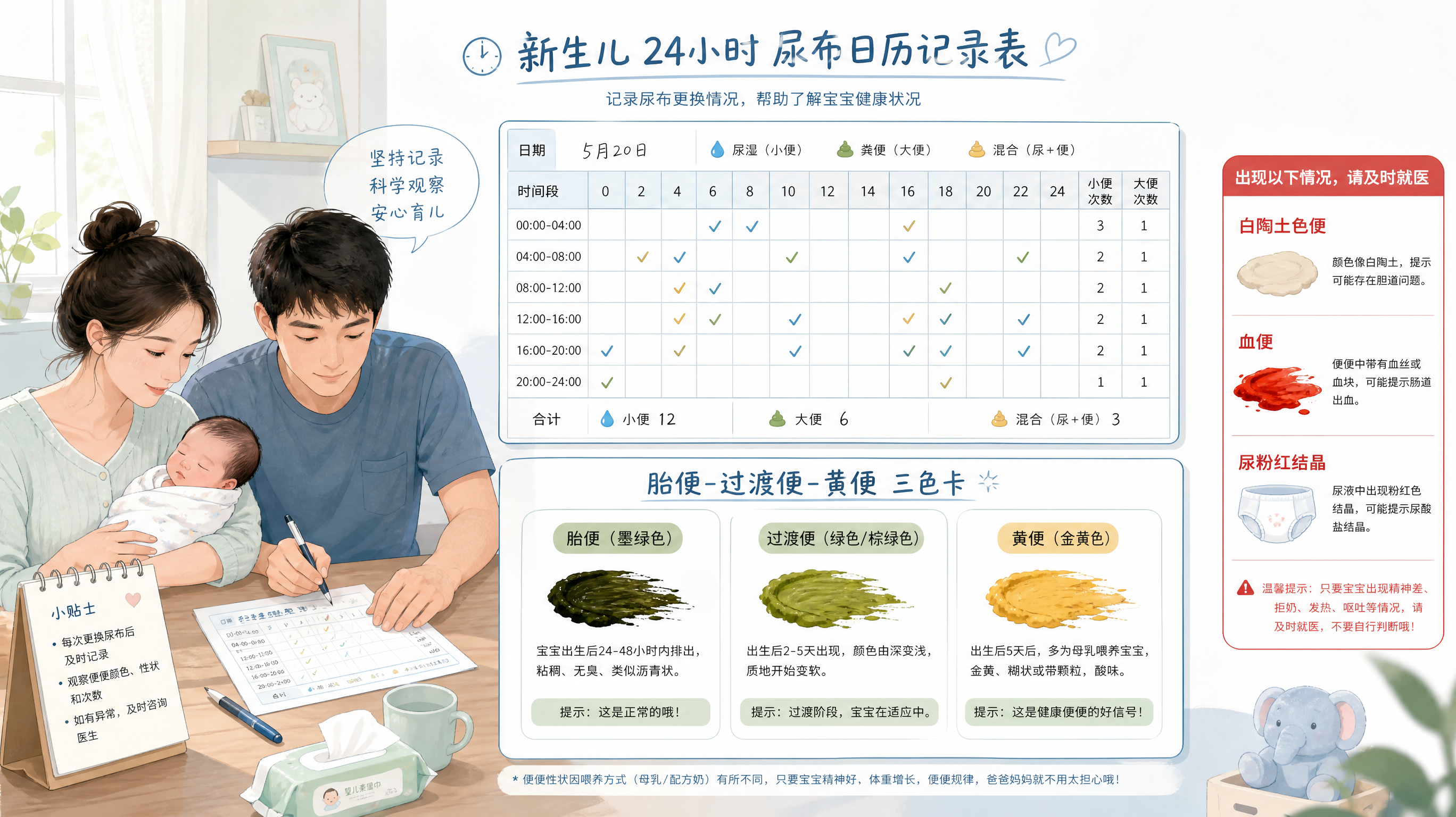 新生儿一天几片湿尿布算正常？看这3个信号就够了