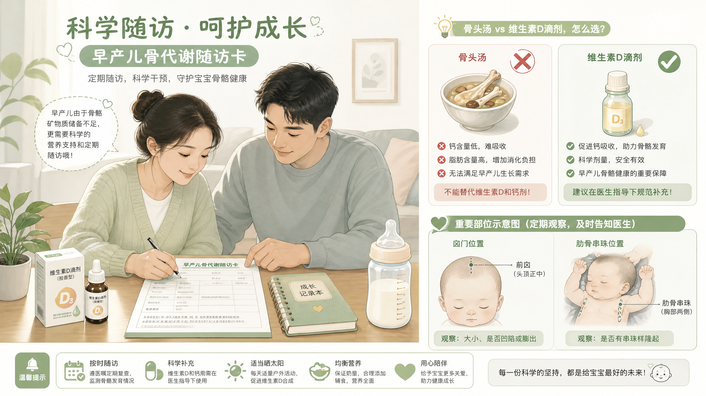 囟门大夜惊就喝骨头汤？早产儿骨矿化要这样随访