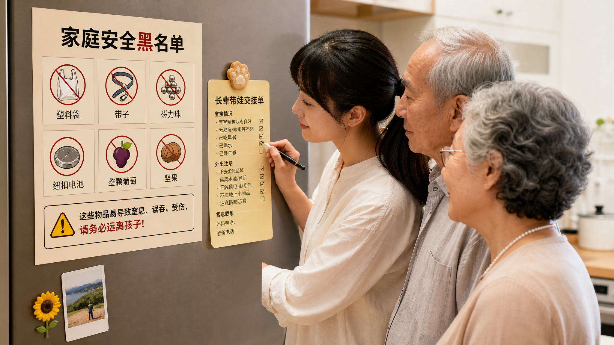 节日聚会带娃必做：窒息风险清单+交接话术