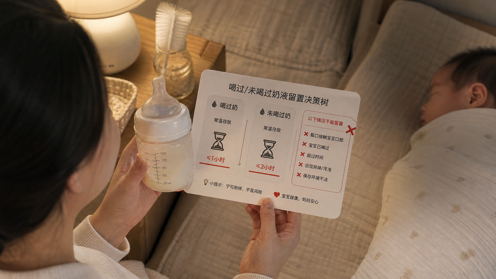 宝宝剩奶能留多久？喝过与没喝过，丢弃红线差很多