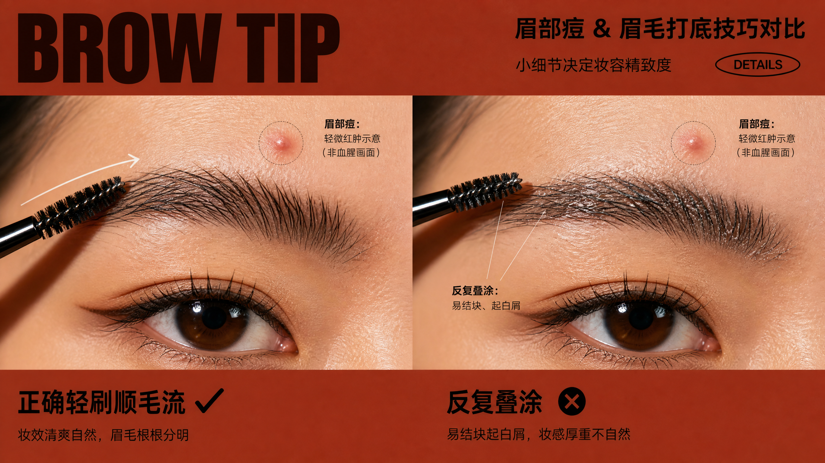 眉胶越刷越掉还长眉痘？问题常在成膜和卸妆