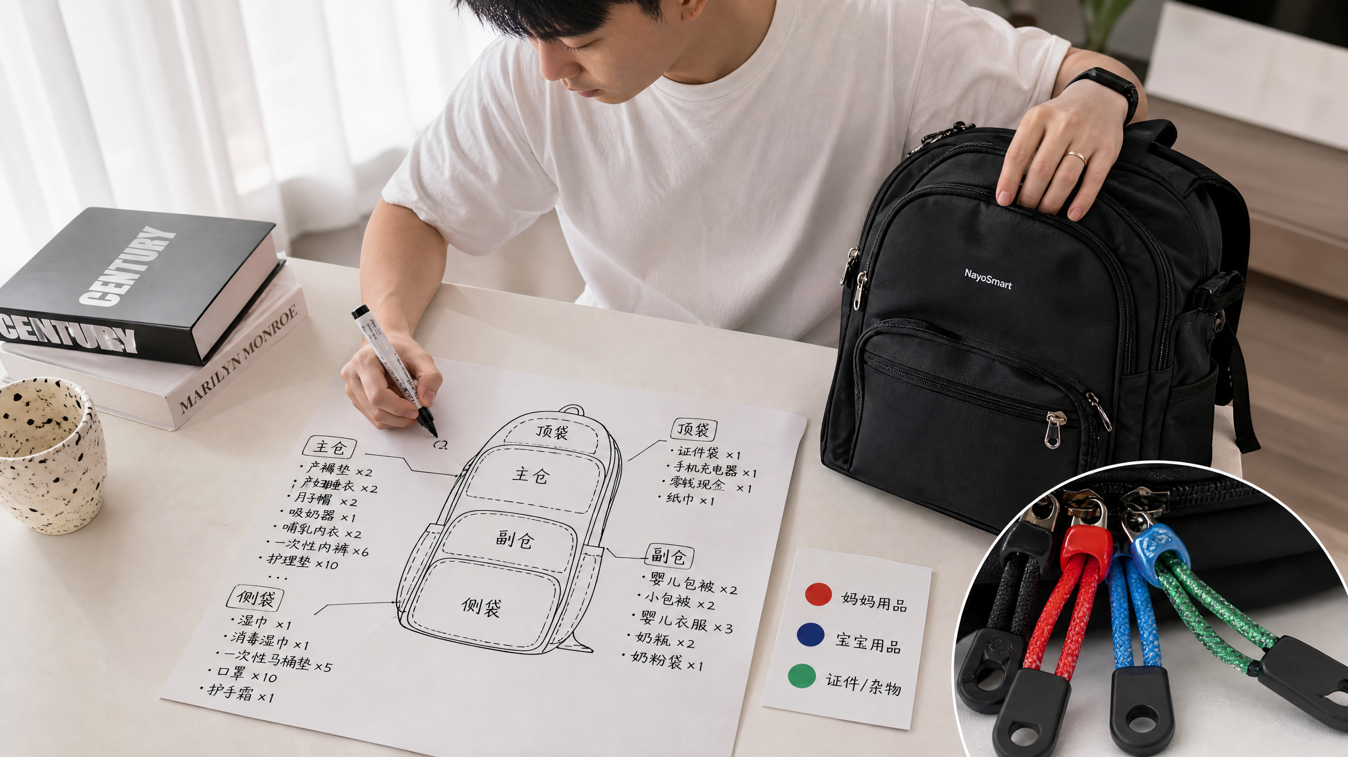 待产包别靠“记得放哪儿”：A4地图+颜色标签直接定位置