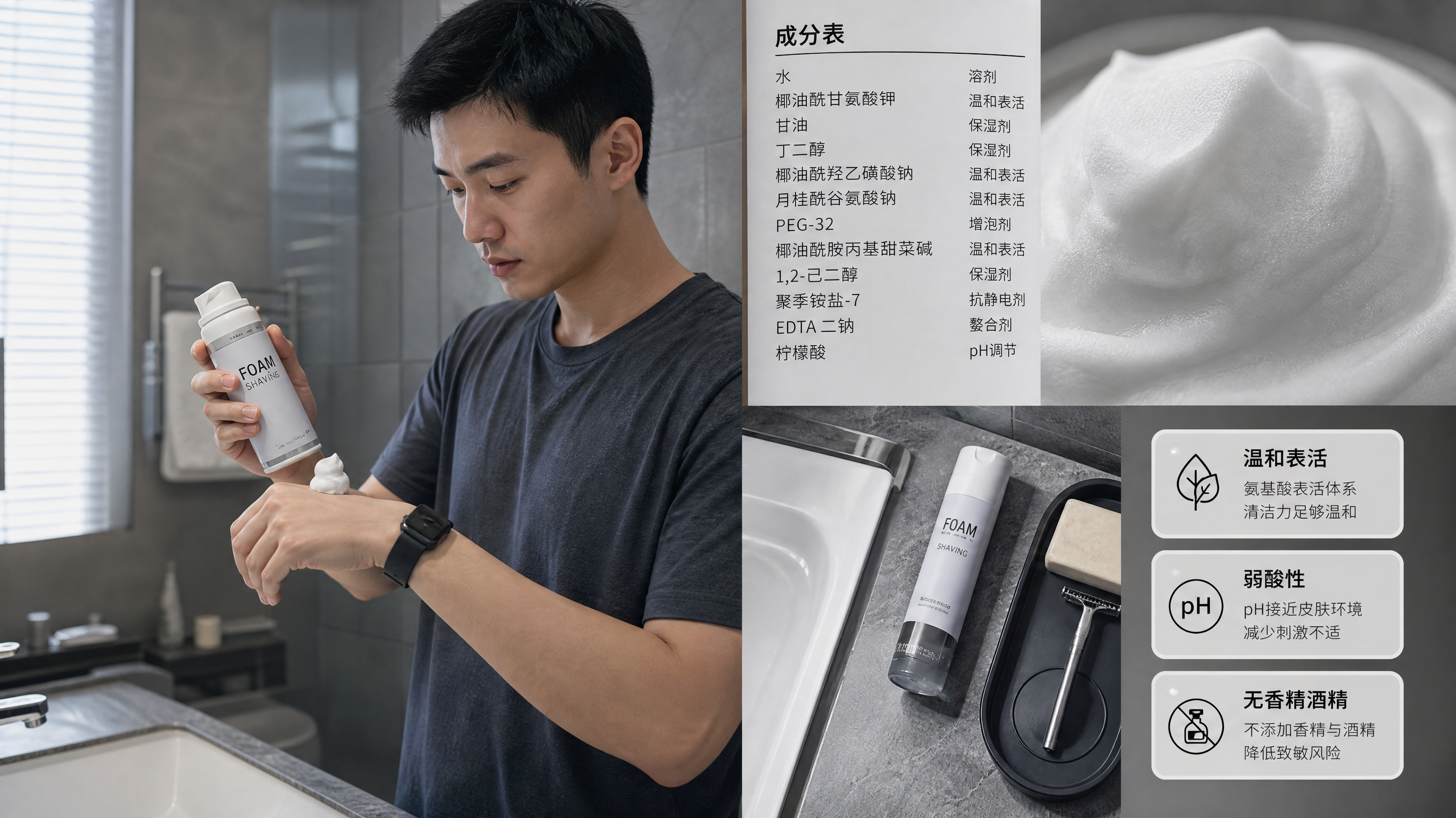返工剃须总泛红？无香剃须泡沫这样挑
