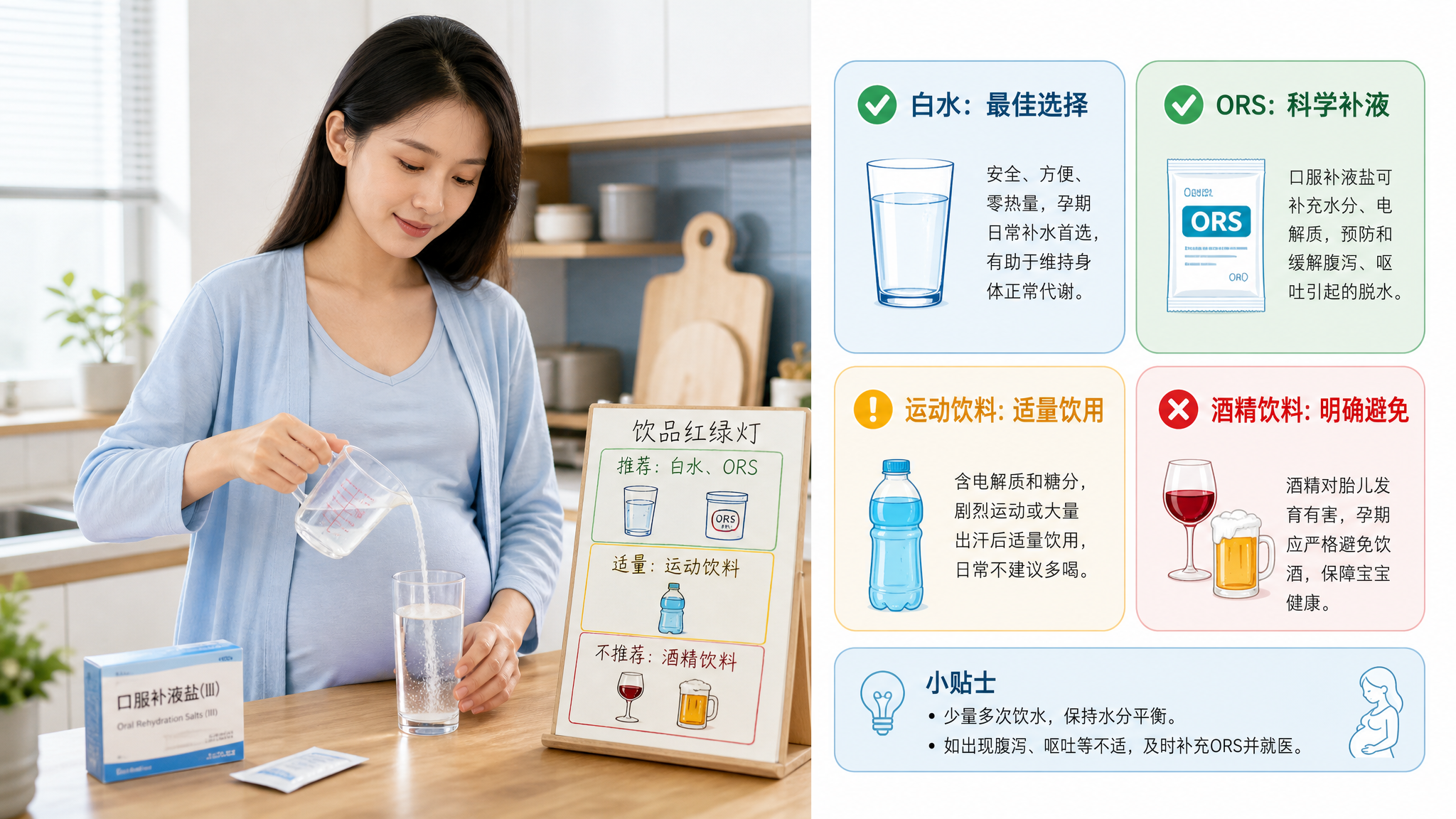 孕期出汗后越喝水越累？补液盐用对这3步