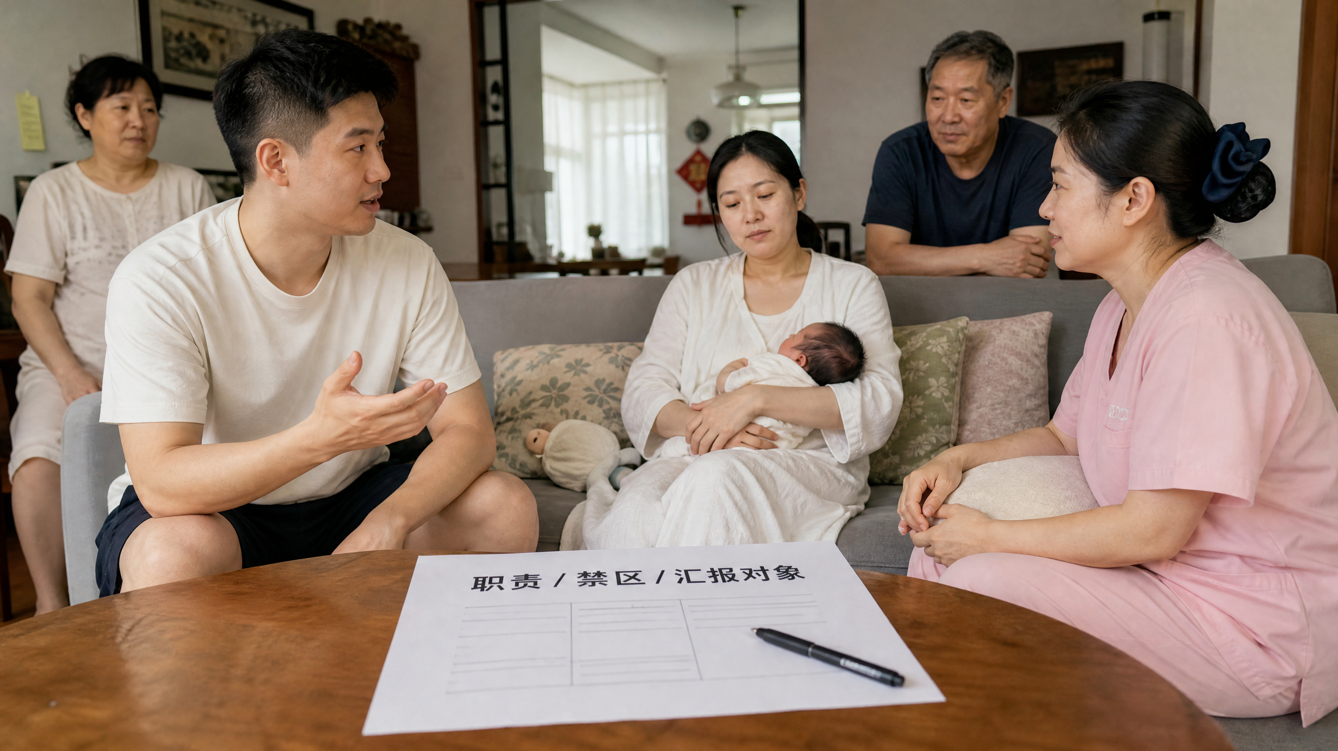 月嫂入户第一天先做10分钟对齐：三件套防越界