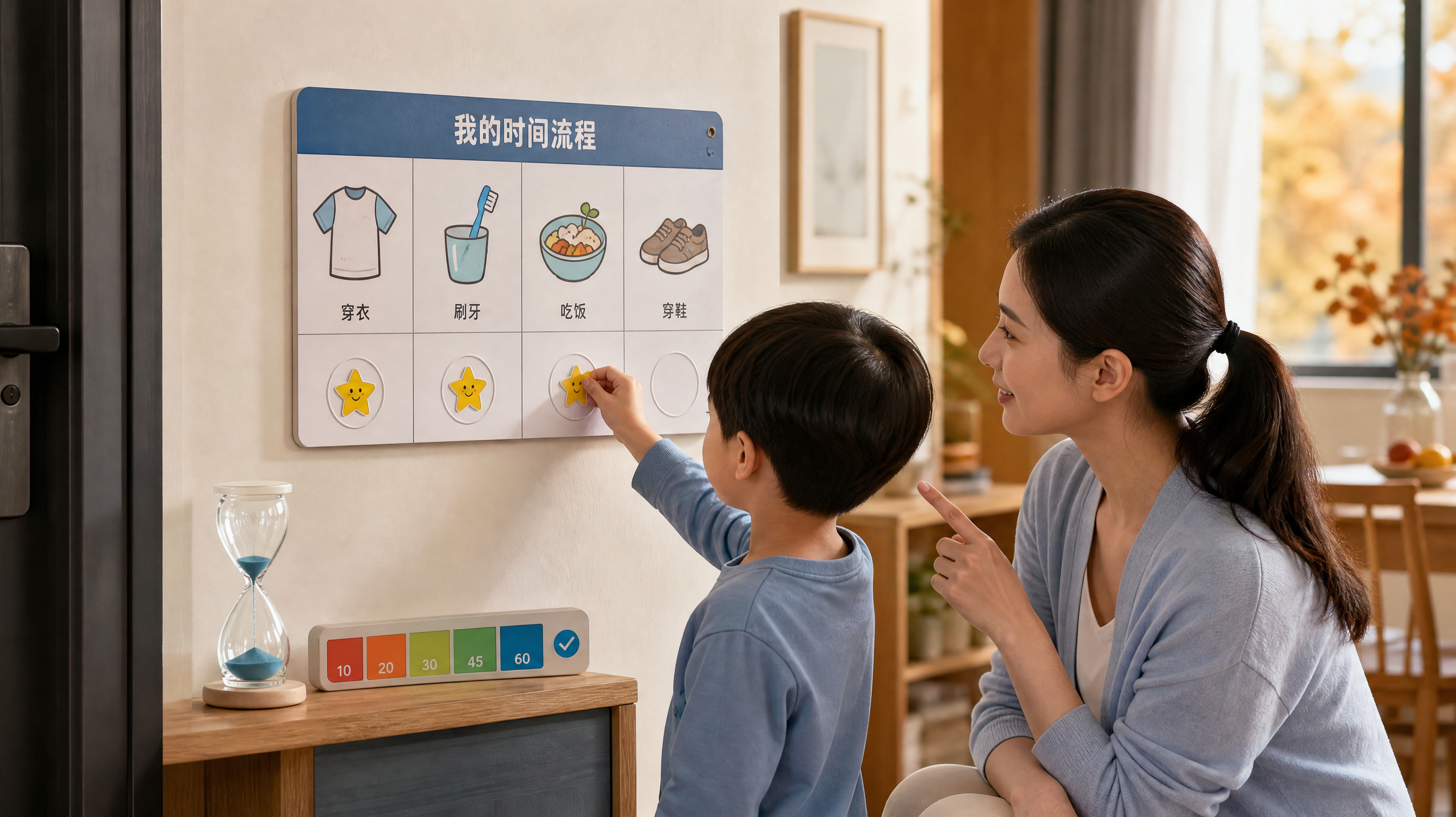 孩子磨蹭别再吼：一块“时间板”早晚立刻顺