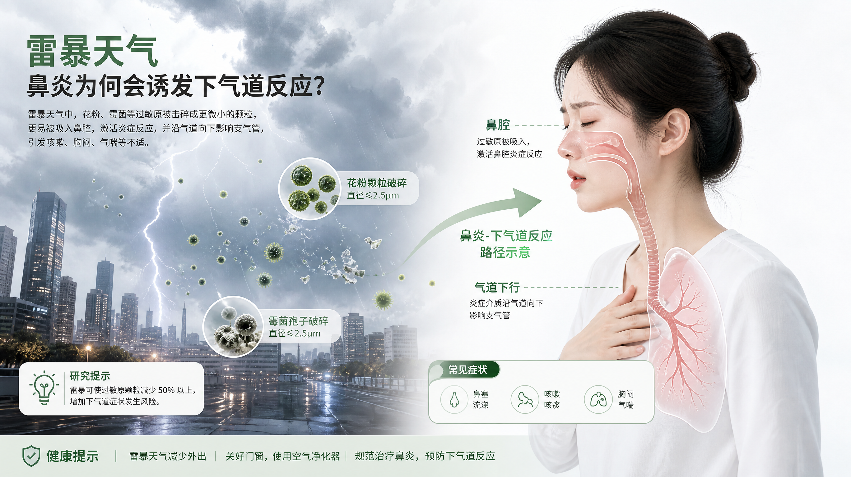 雷雨后咳到喘？鼻炎可能正在“拖累”你的下气道