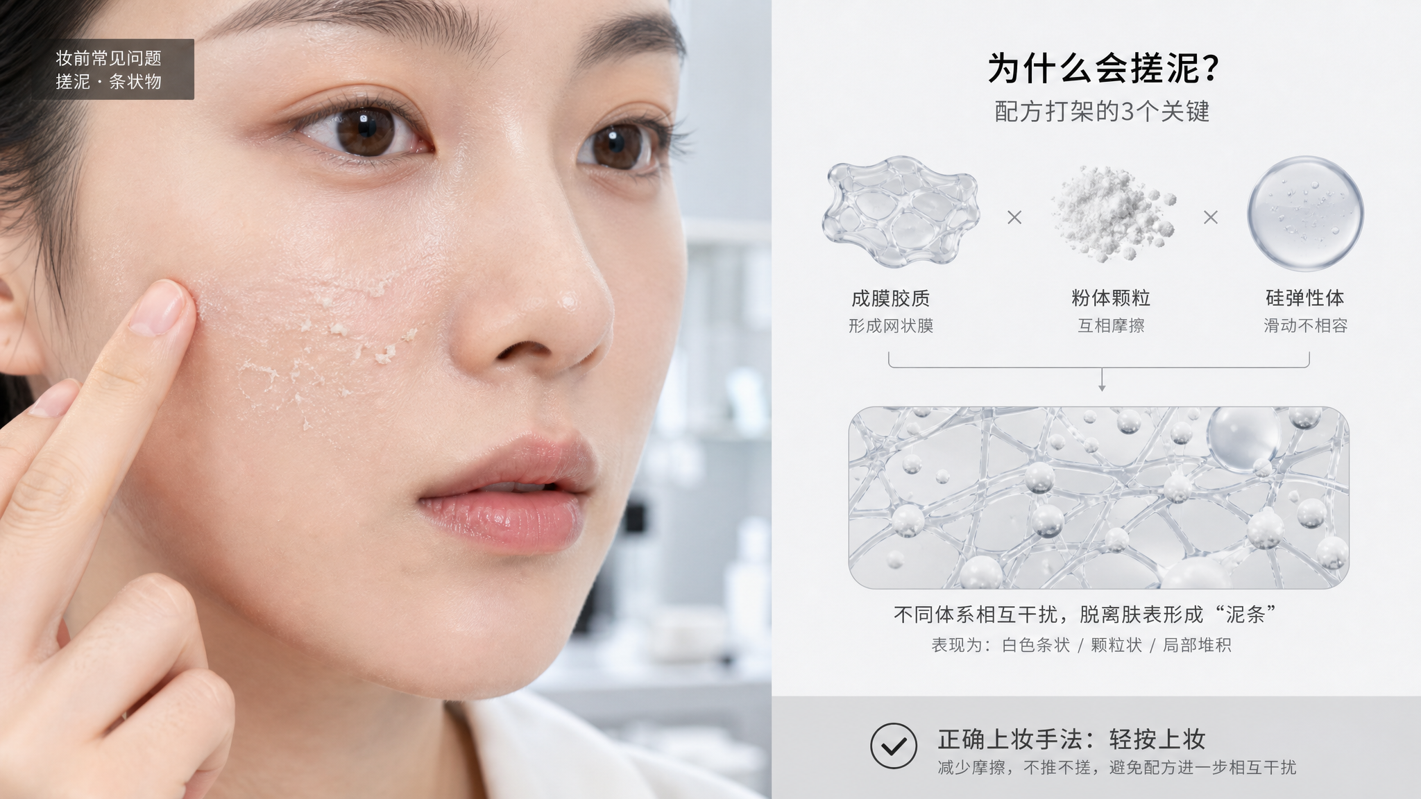 护肤后搓出白泥条？多半是配方在打架