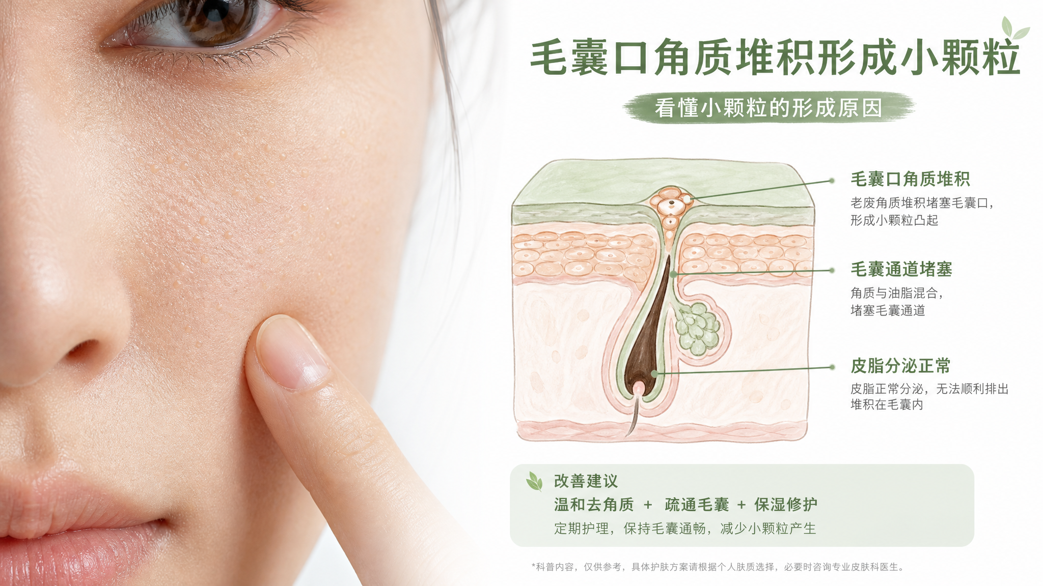 秋天面颊小颗粒别当闭口：多半是毛周角化