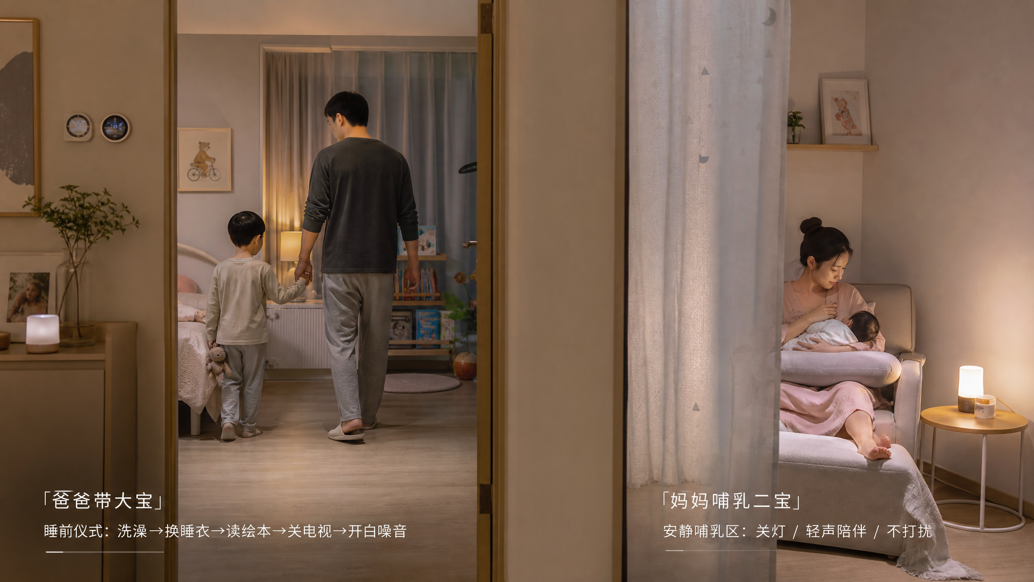 大宝拍门哭影响喂奶？把睡前30分钟交给爸爸