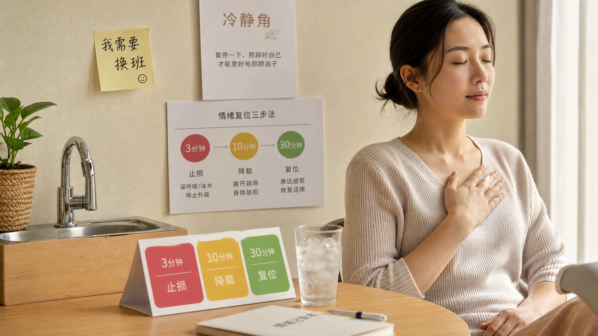 妈妈情绪崩盘的解法：3分钟止损+30分钟复位