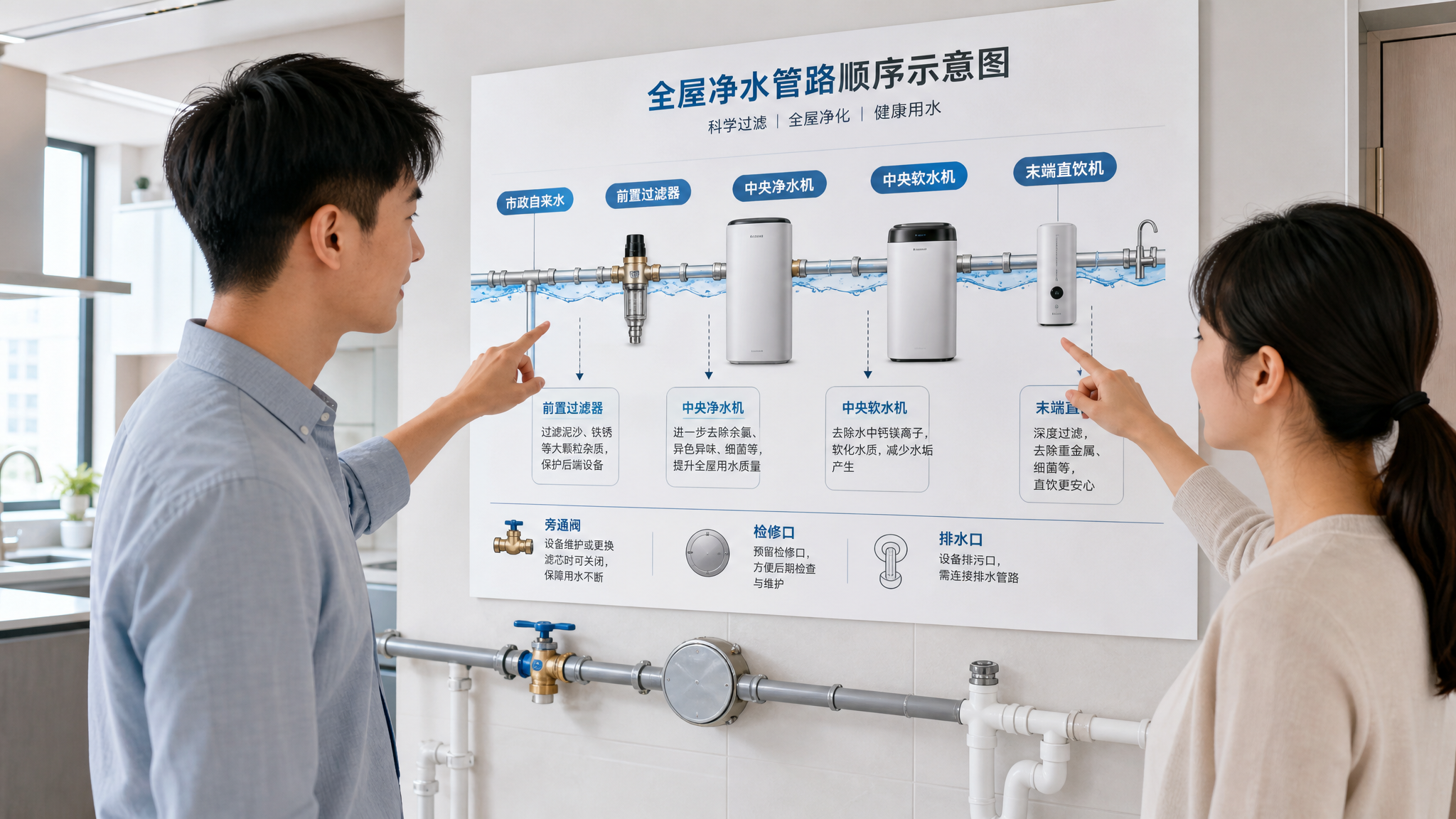 全屋净水水压变小？先查顺序和旁通