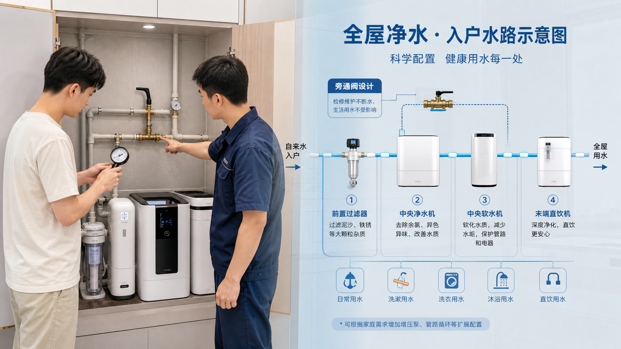 全屋净水越装越糟？8成问题出在顺序和水压