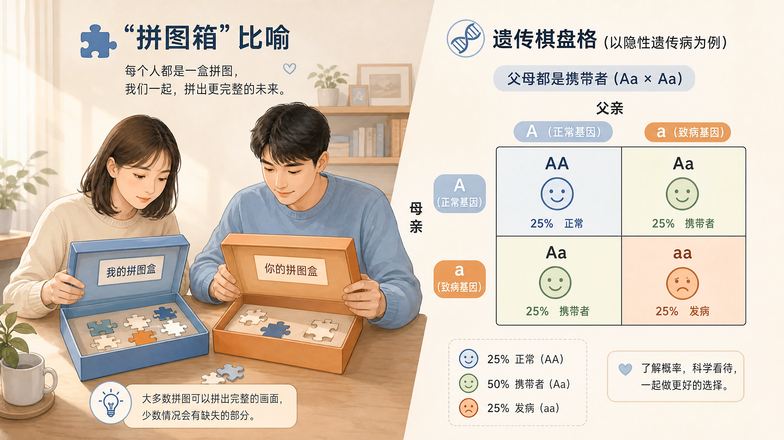 我们都没病，为何孩子会得罕见病？拼图箱讲清隐性遗传