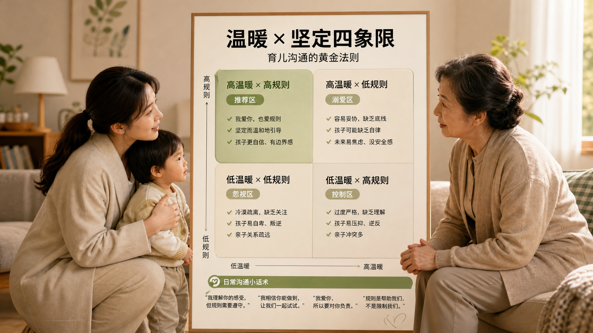 被说带娃冷漠时，用这套话术把爱和规矩说清楚