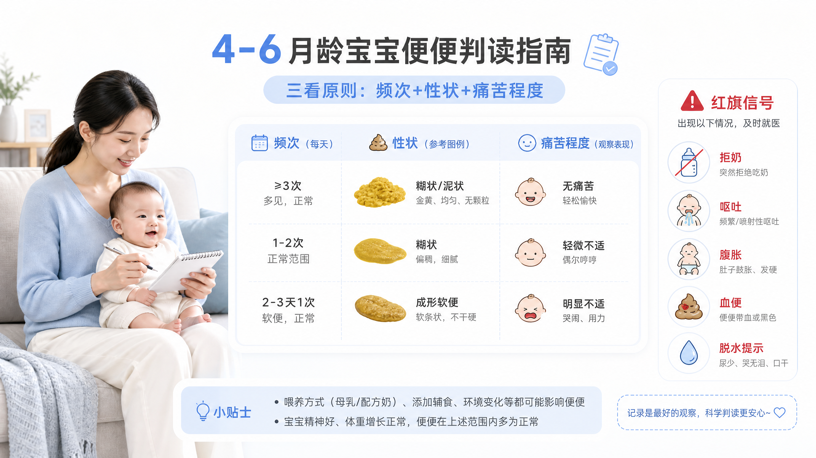 宝宝3天没拉别慌：一张表分清便秘和假便秘