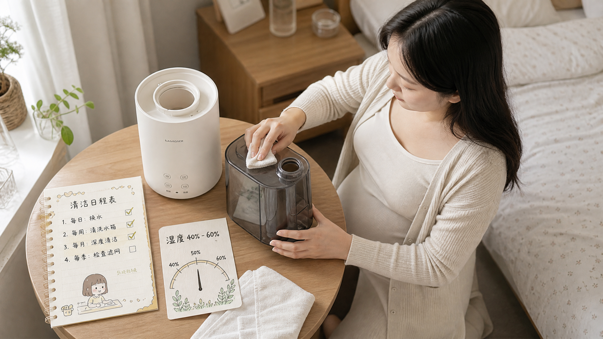 孕期加湿器别随便开：湿度40%-60%和清洁才是关键