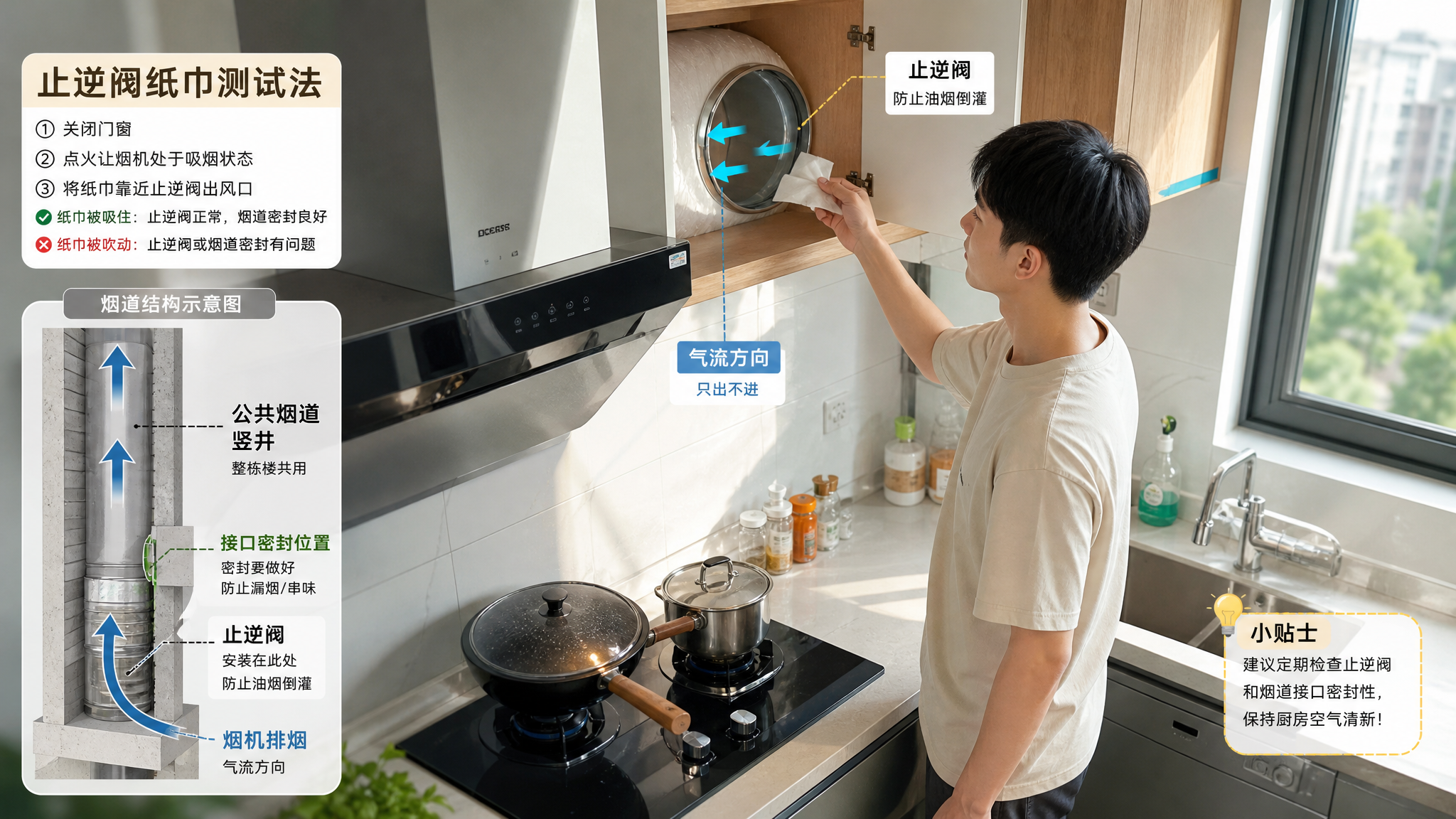 厨房反味别背锅：3个原因+2个验收测试