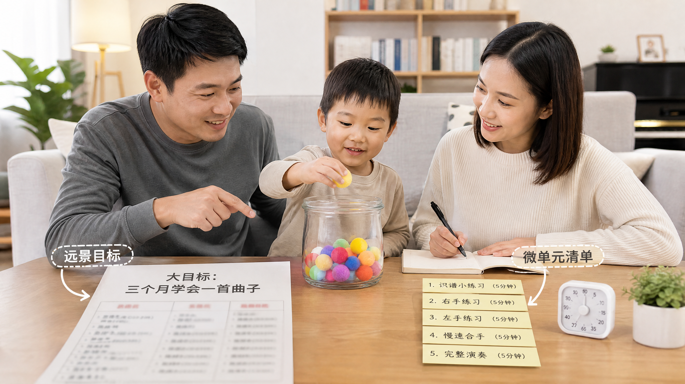孩子才艺学到第3节就想逃？把目标拆到5分钟就顺了