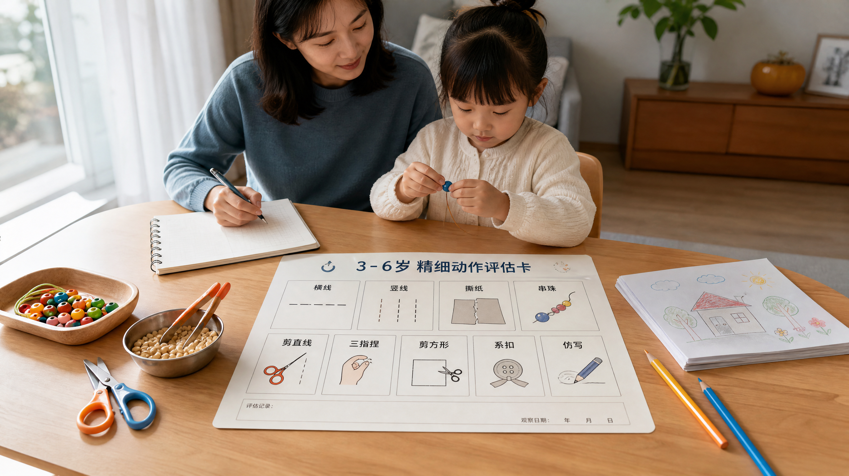 3-6岁握笔别急着掰 5分钟精细动作自测卡