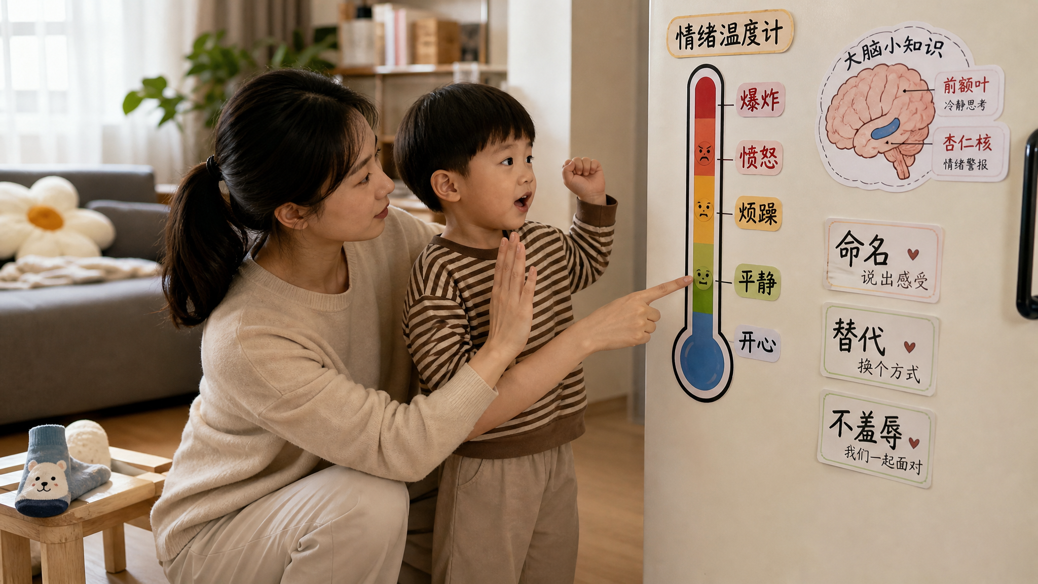孩子尖叫打人别急着骂：3句话把情绪翻译出来