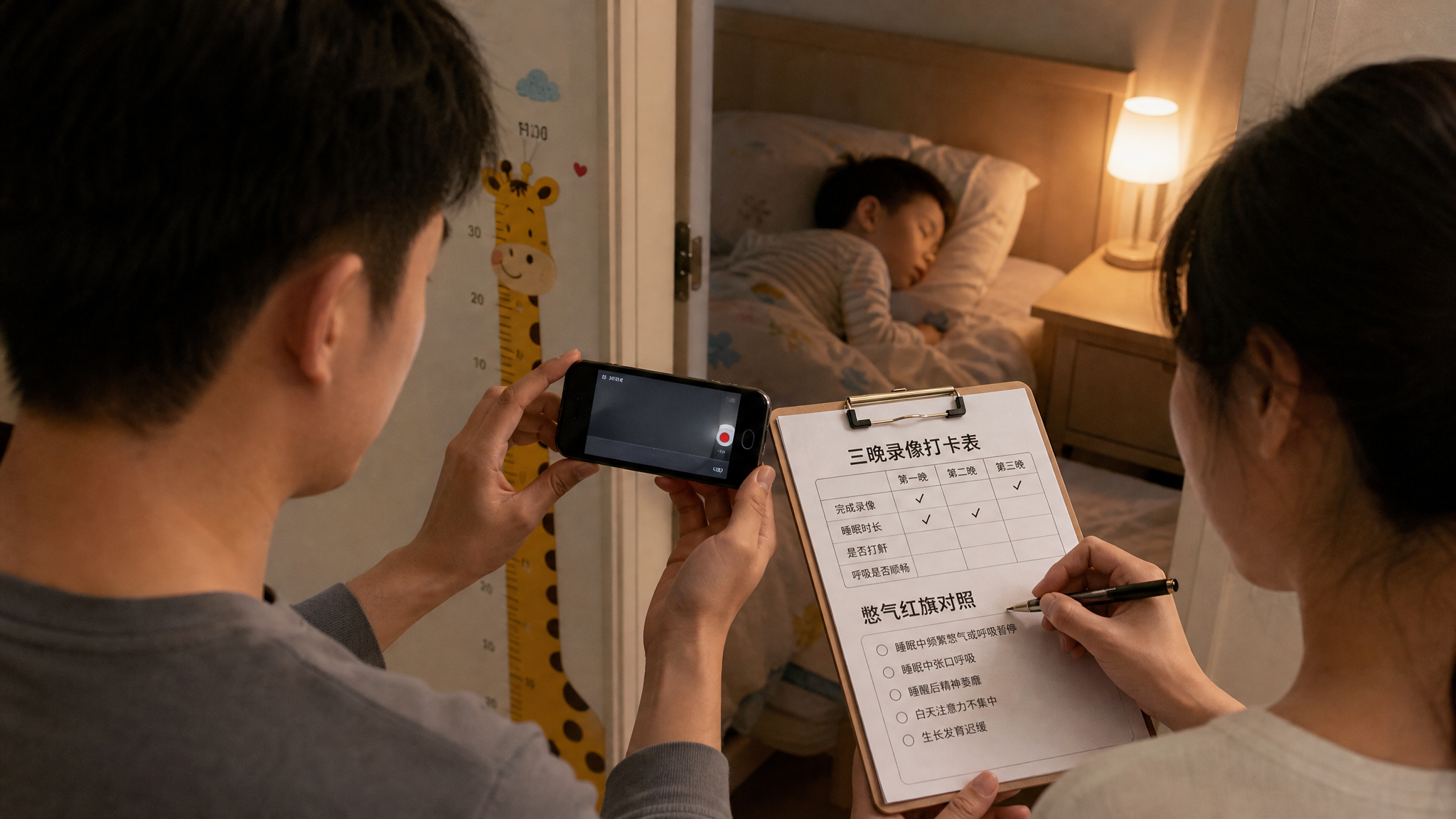 孩子打鼾张口呼吸别等长大：三晚录像+听力自测筛风险