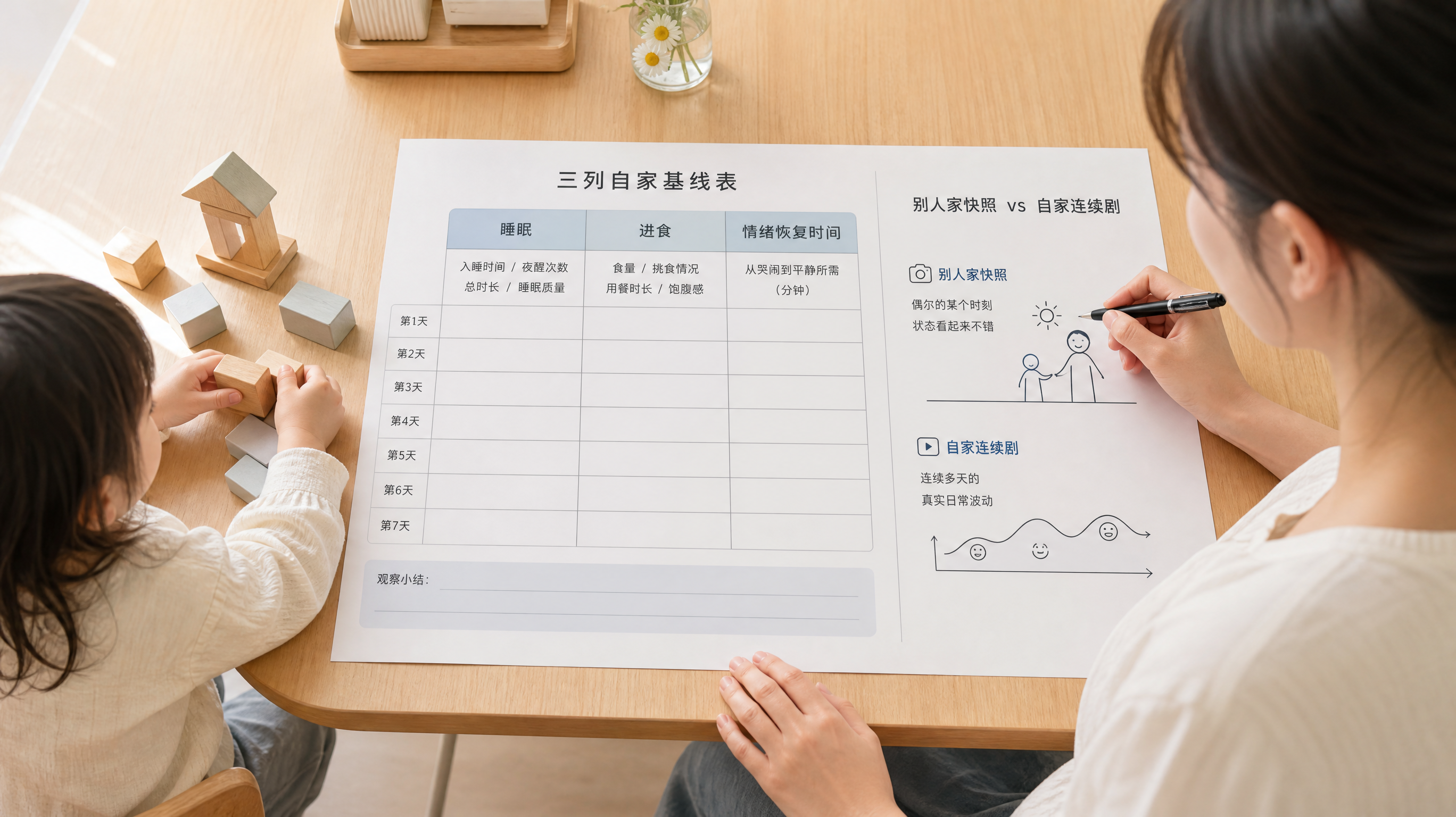 入园适应别看别人家娃 7天做出自家基线表