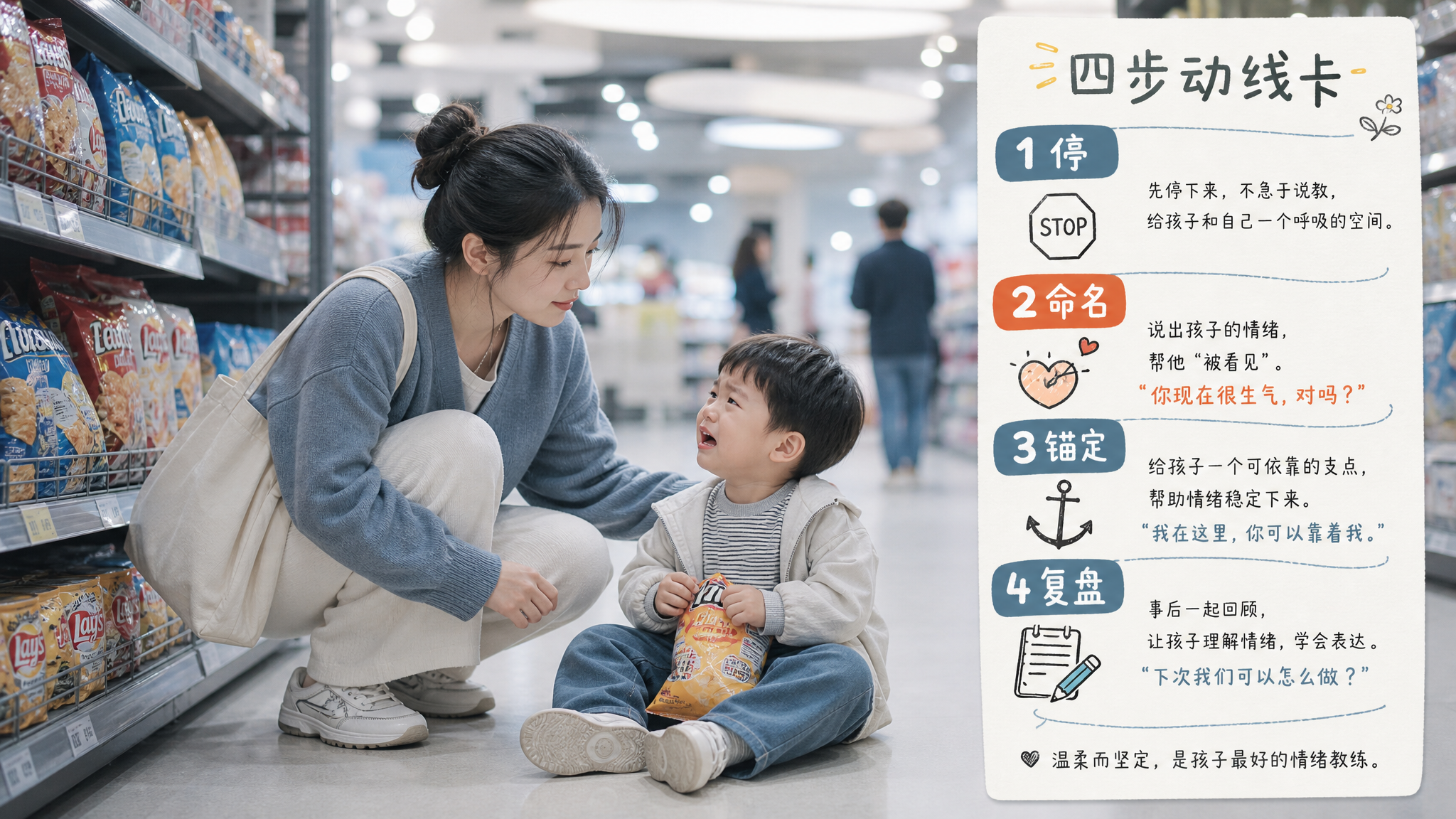 孩子商场躺地哭闹：4步动线先稳住再立规