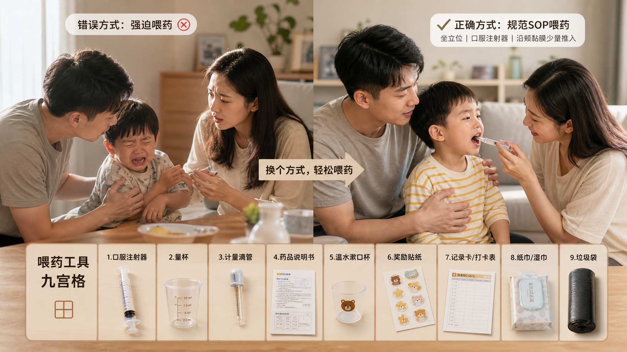 3-6岁喂药别再硬灌：家庭SOP+工具清单