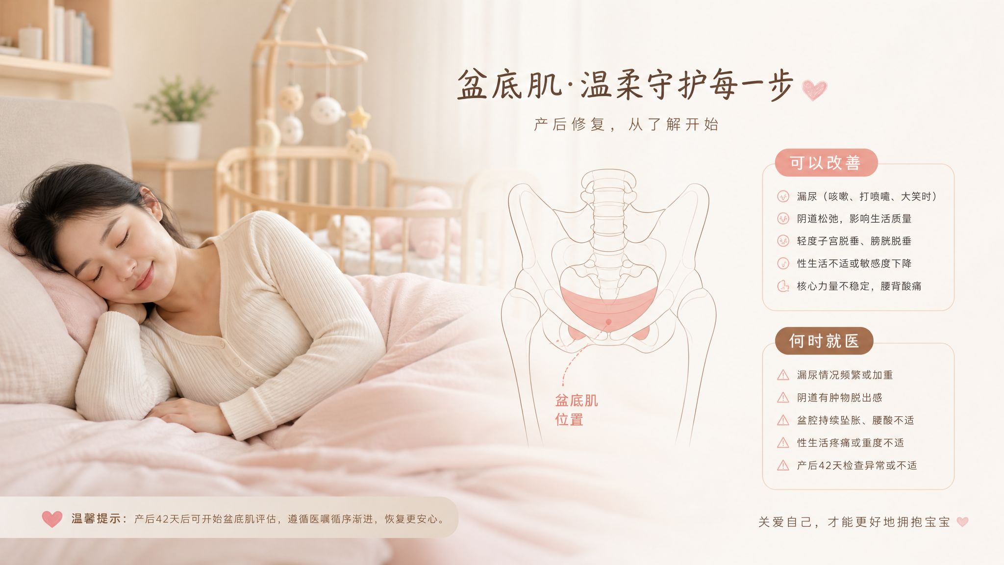 产后咳嗽一抱娃就漏尿？1-3个月先别硬扛