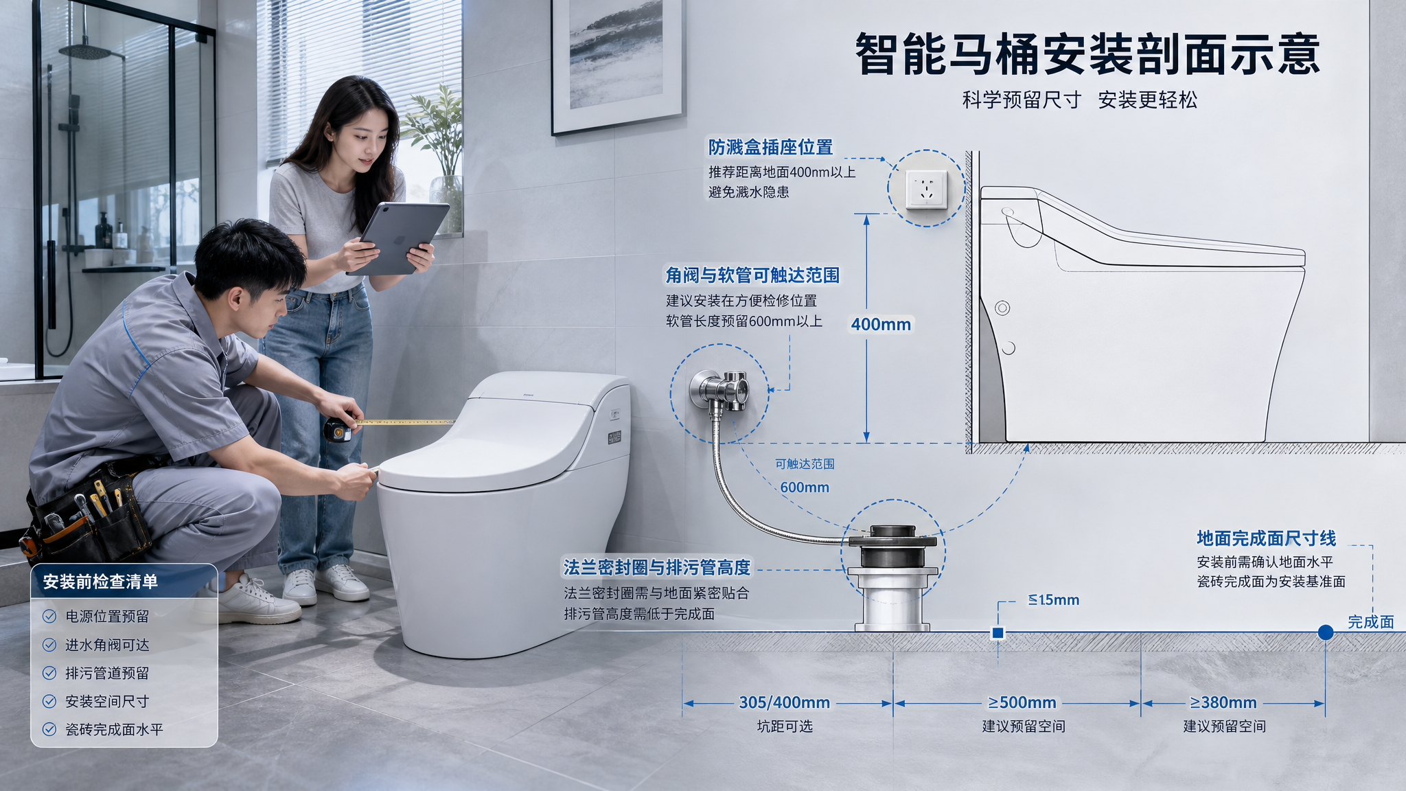 智能马桶别急着装：插座、水压、法兰、检修4个坑