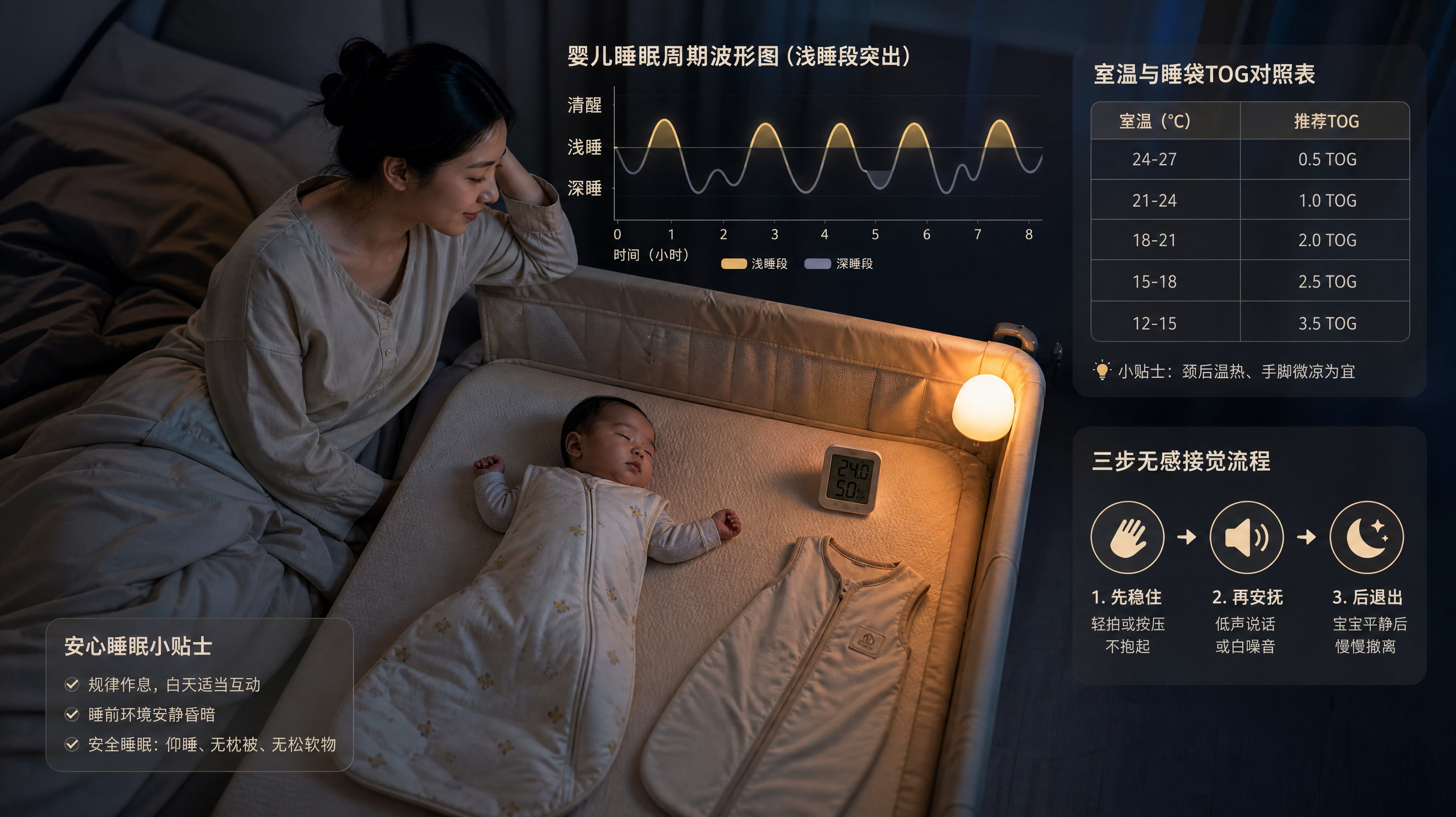 深秋夜醒一晚5次？多半不是缺钙，按这3步接觉