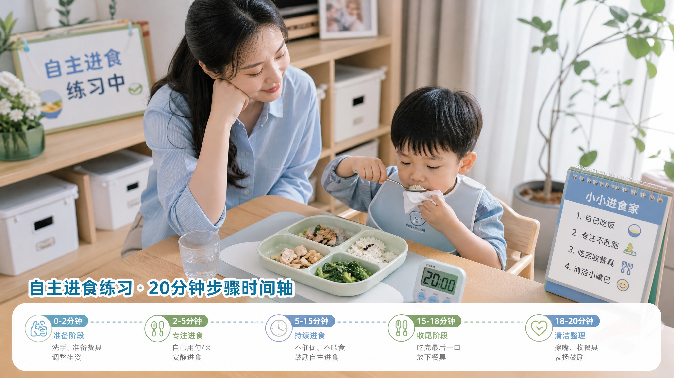 入园吃得少别急着补 5步练出自主进食