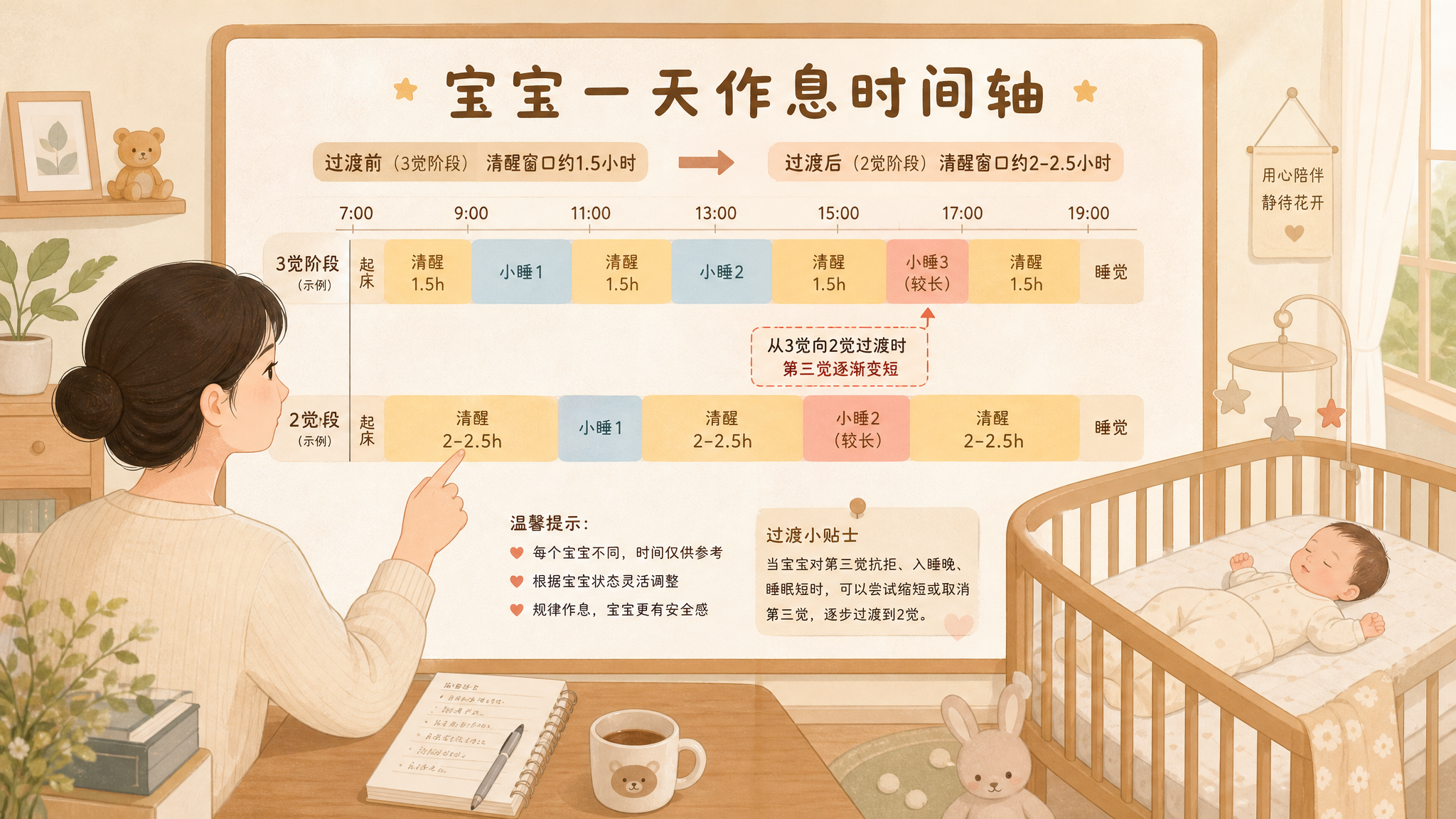 4-6个月小睡突然变短？多半是在3觉并2觉