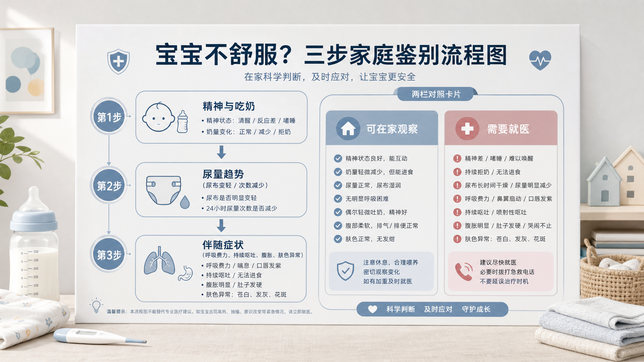 早产儿夜里发烫尿变少？别急着当感染，3步先排脱水热