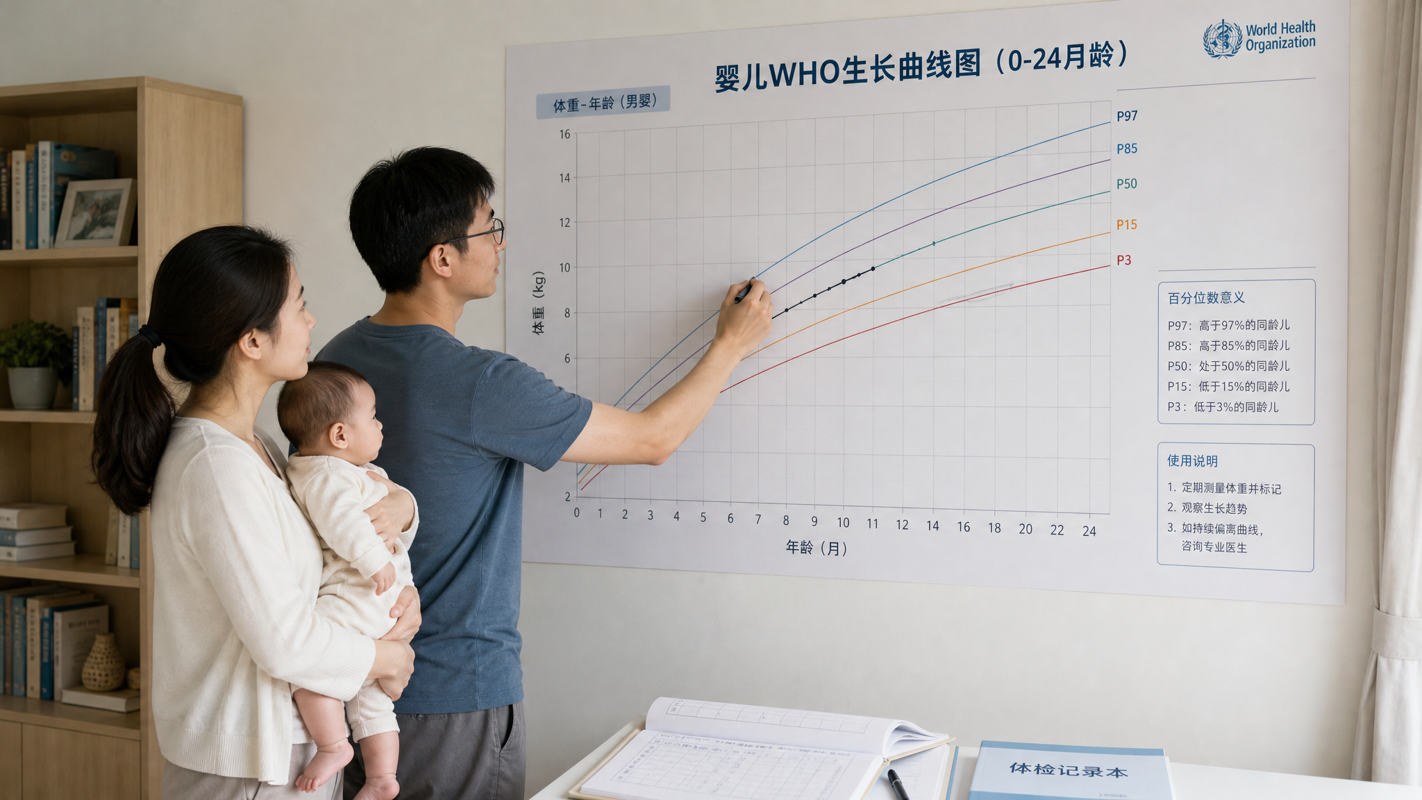 别再拿一次体检百分位吓自己：贴张WHO曲线墙，攀比立刻降温