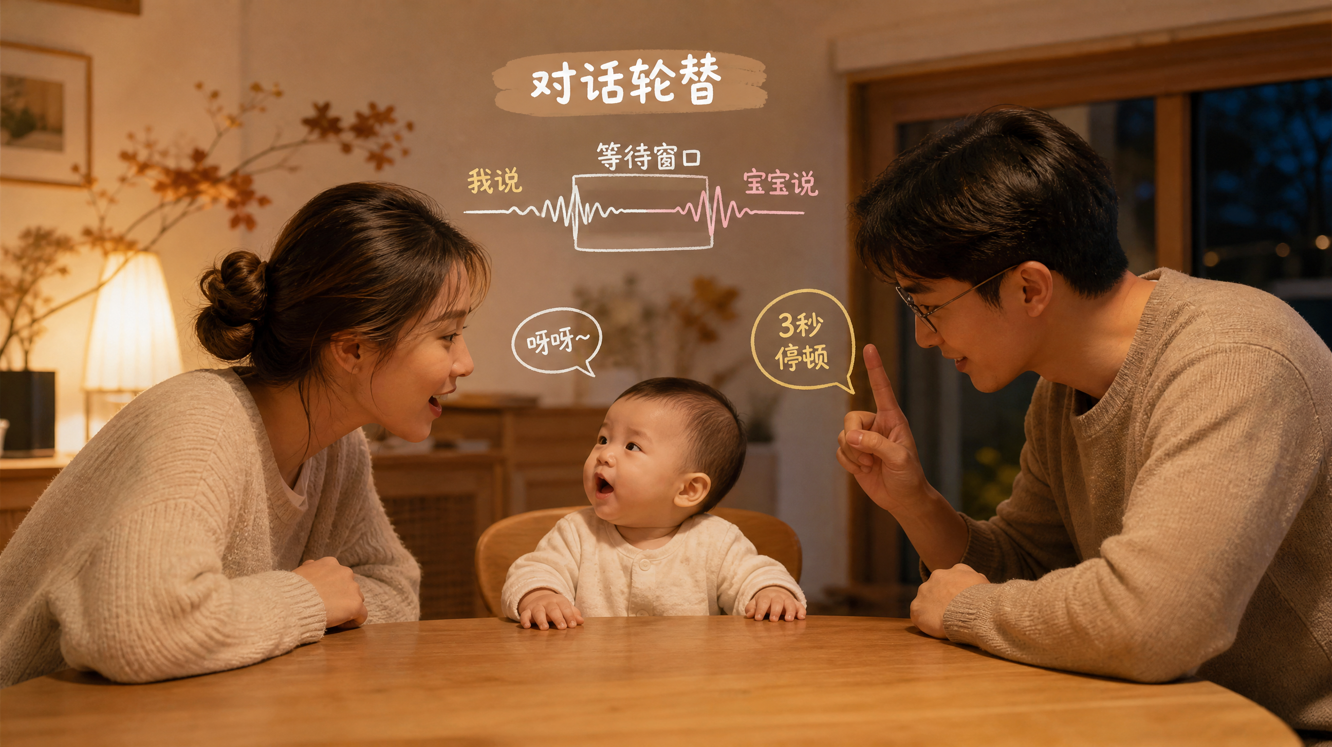 宝宝只会啊啊啊？先学会“说完等3秒”