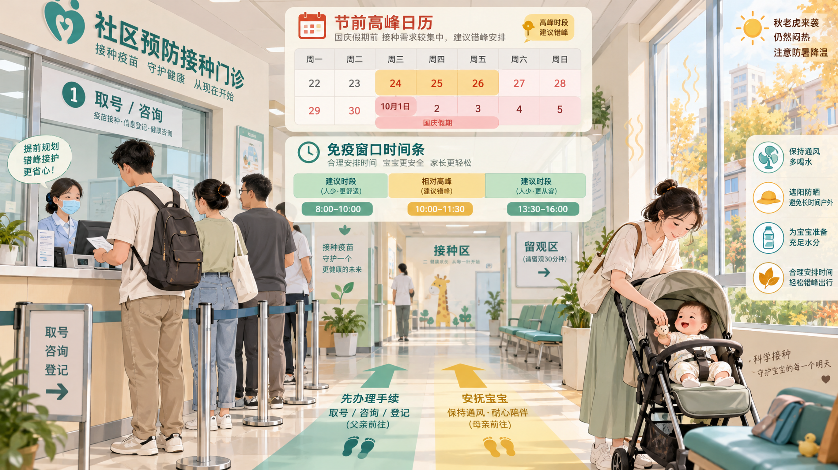 节前接种人挤人？一套双人错峰流程不误针