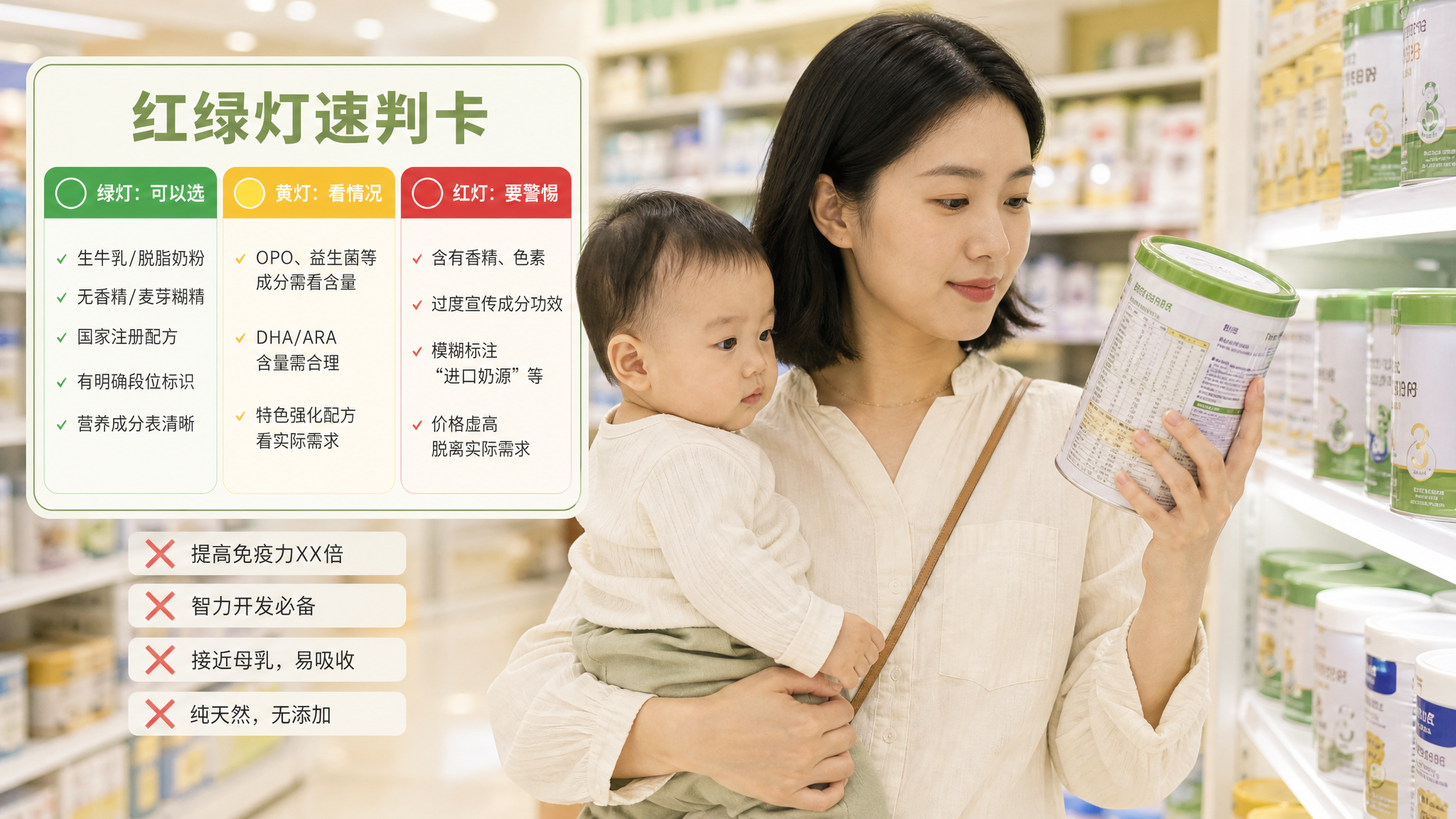 母婴店让你换羊奶换水解？先用配方表红绿灯过一遍