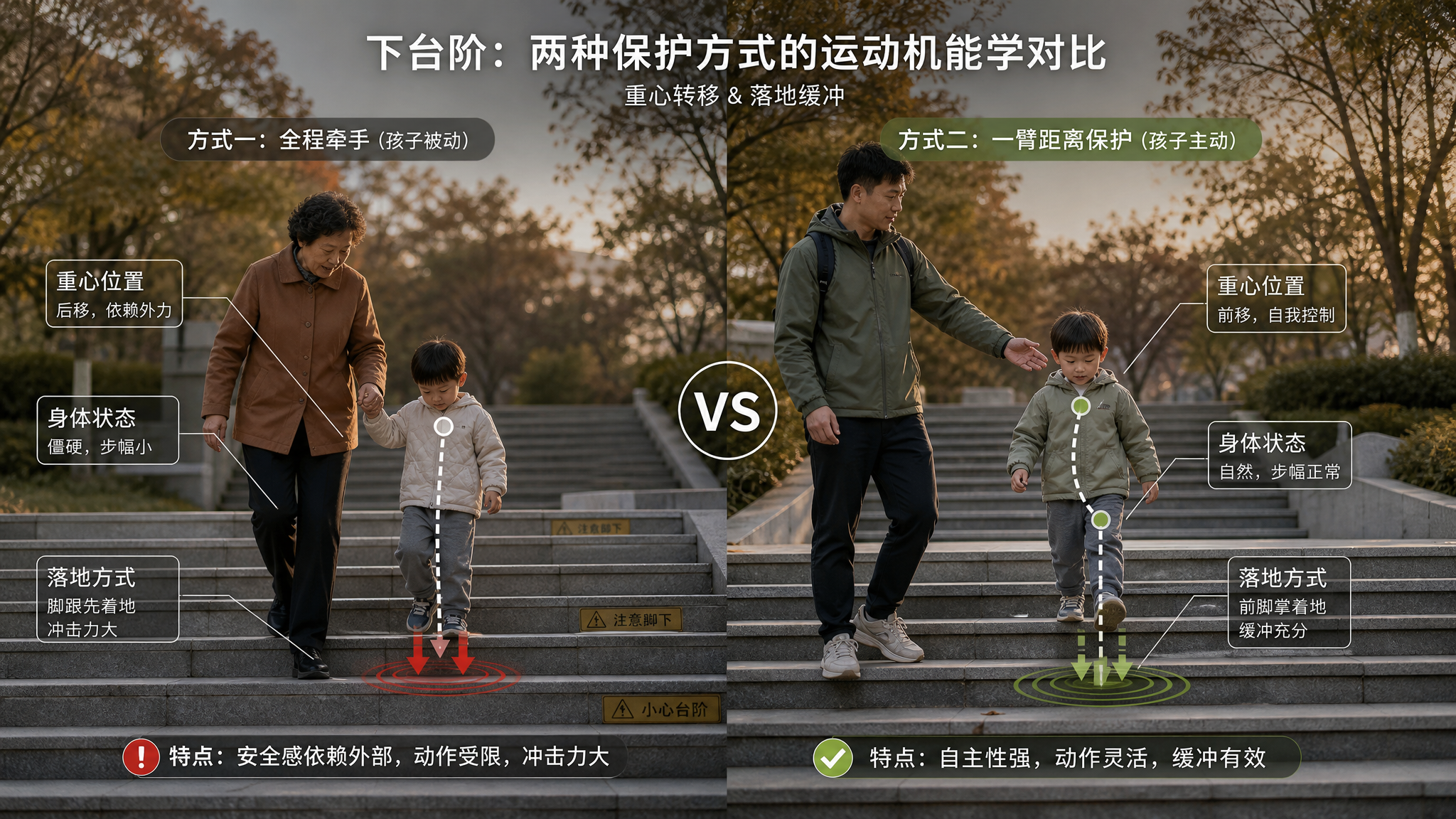别再全程牵抱了：3-6岁越“怕摔”越容易摔