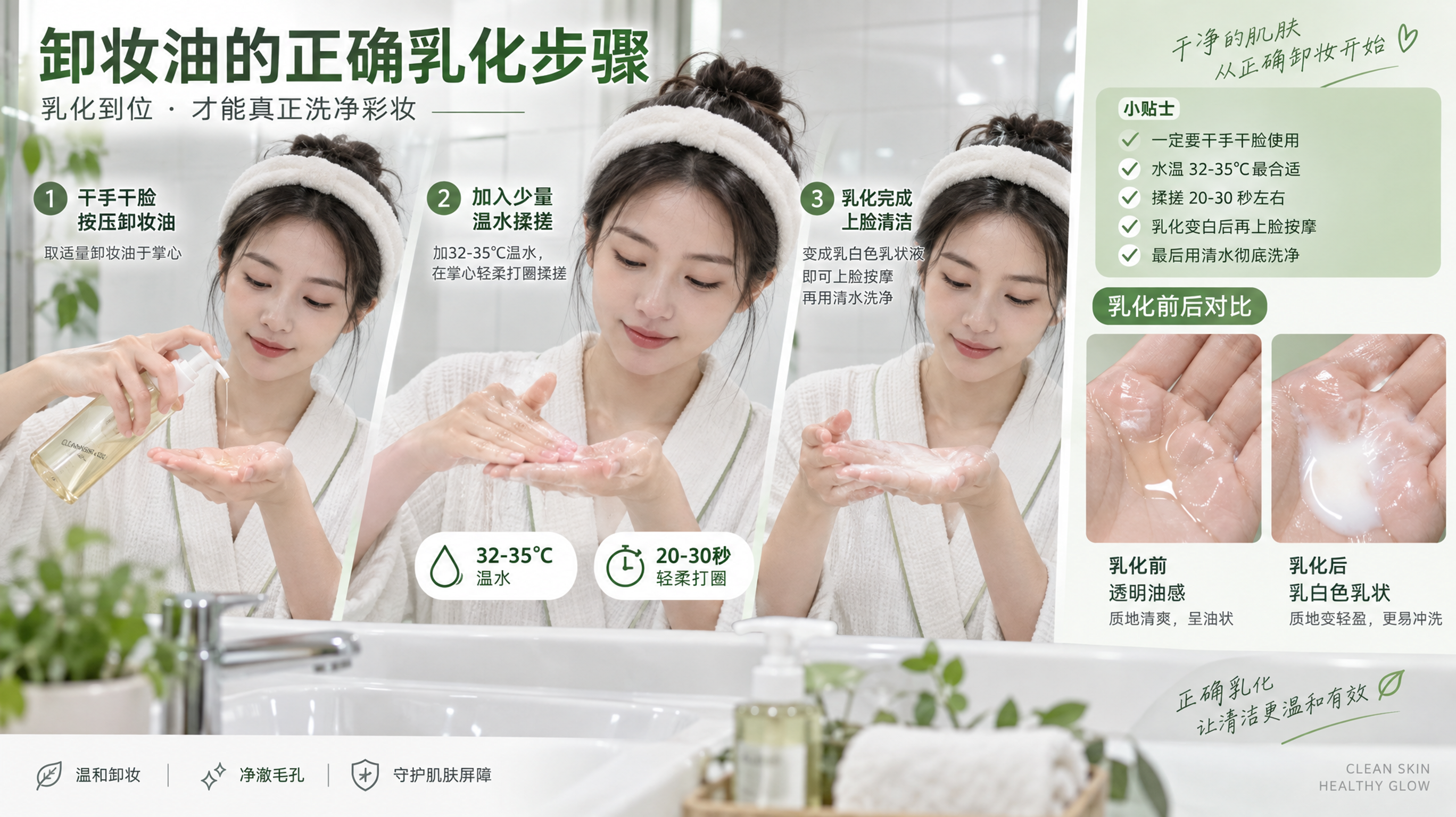 卸妆油越用越长闭口？多半输在“乳化没到全白”