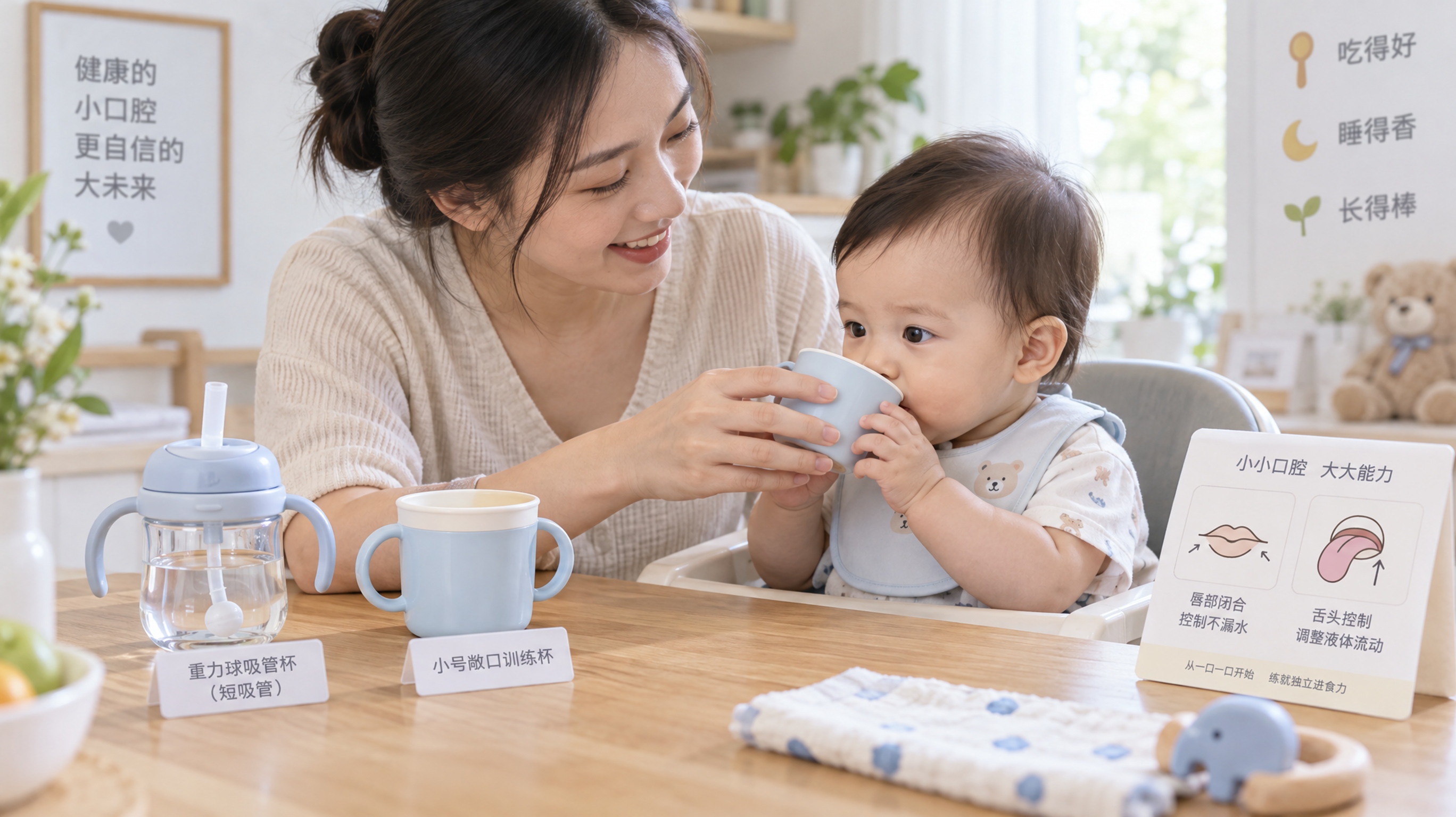 吸管杯只咬不吸？7-12个月杯饮这样练更顺
