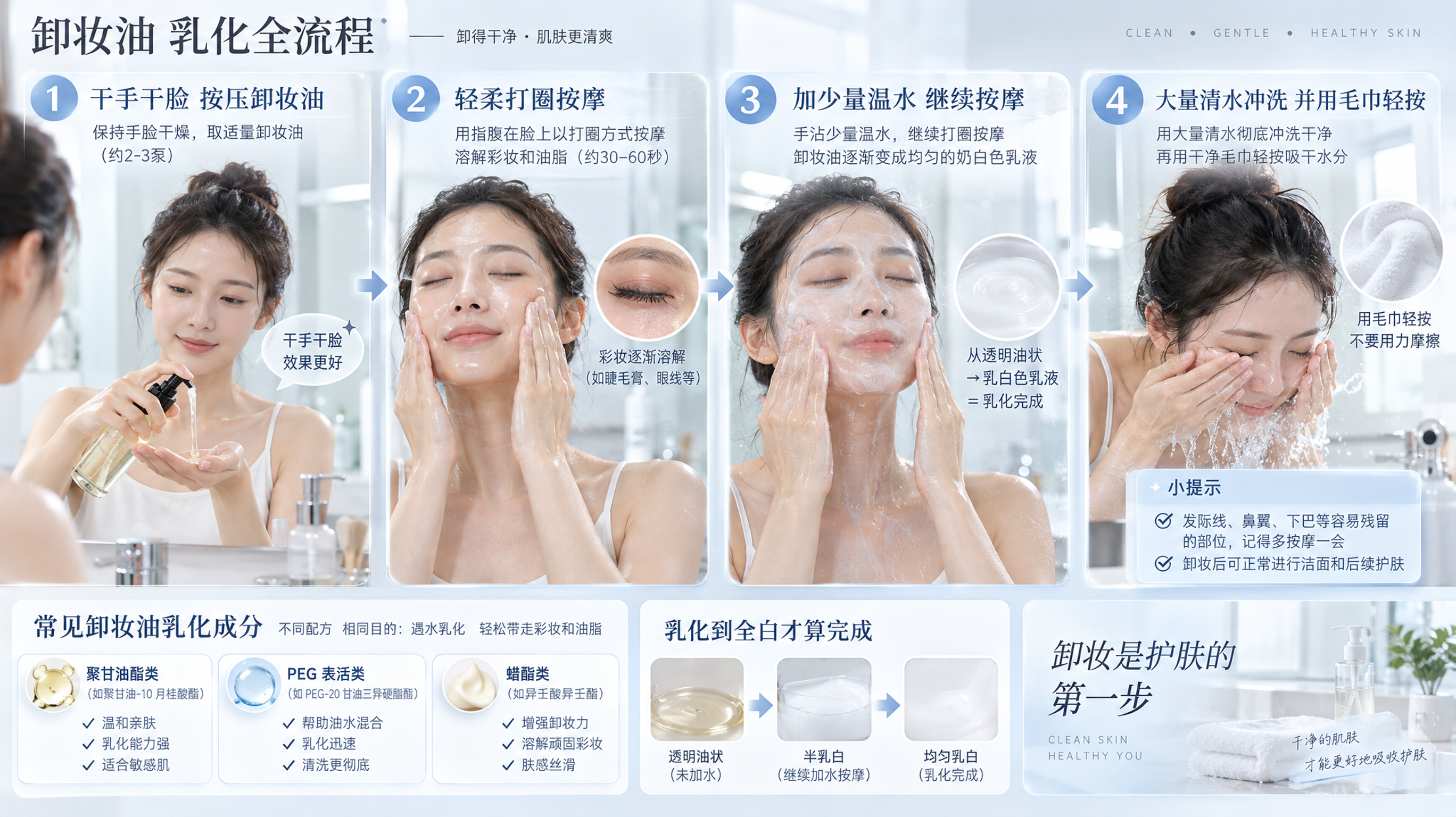 你下巴闭口的元凶：卸妆油没乳化到位那一步