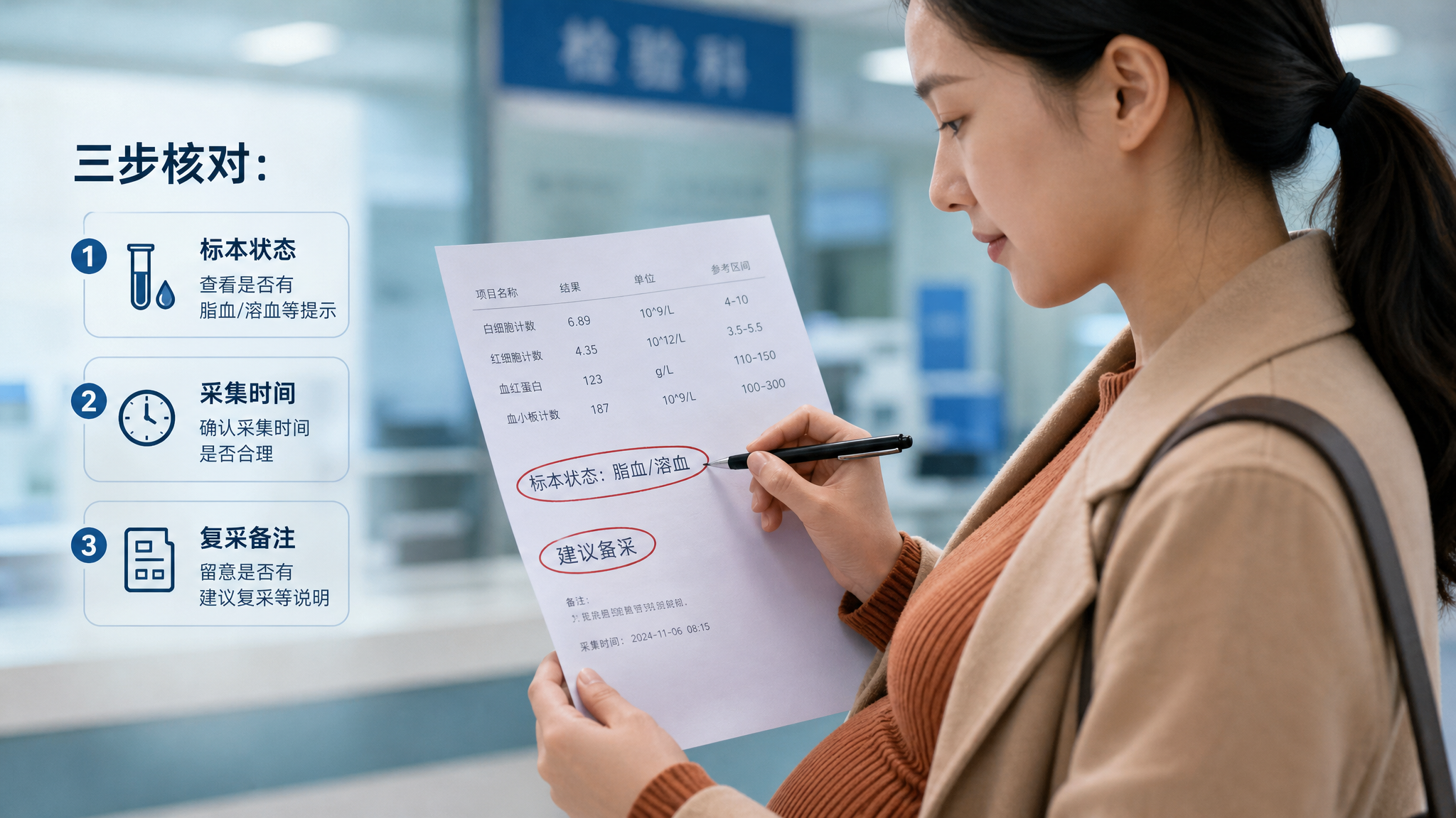 抽血验HCG被写“脂血要复采”，先做这3步核对