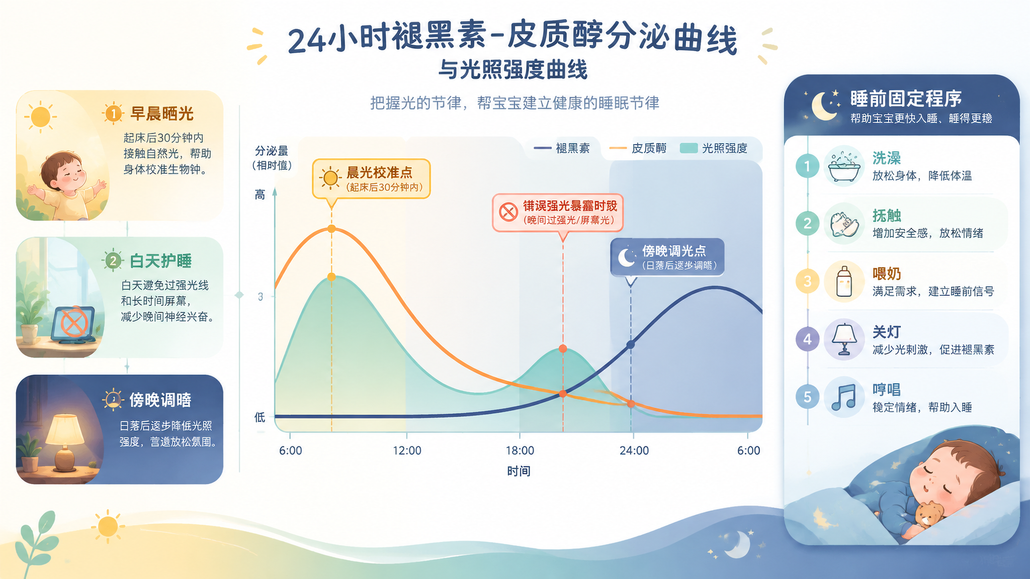 天越黑娃越不睡？多半是光把生物钟带偏了